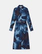 Livia Shirt Dress In Inkdrop Print Italian Wool-Silk
