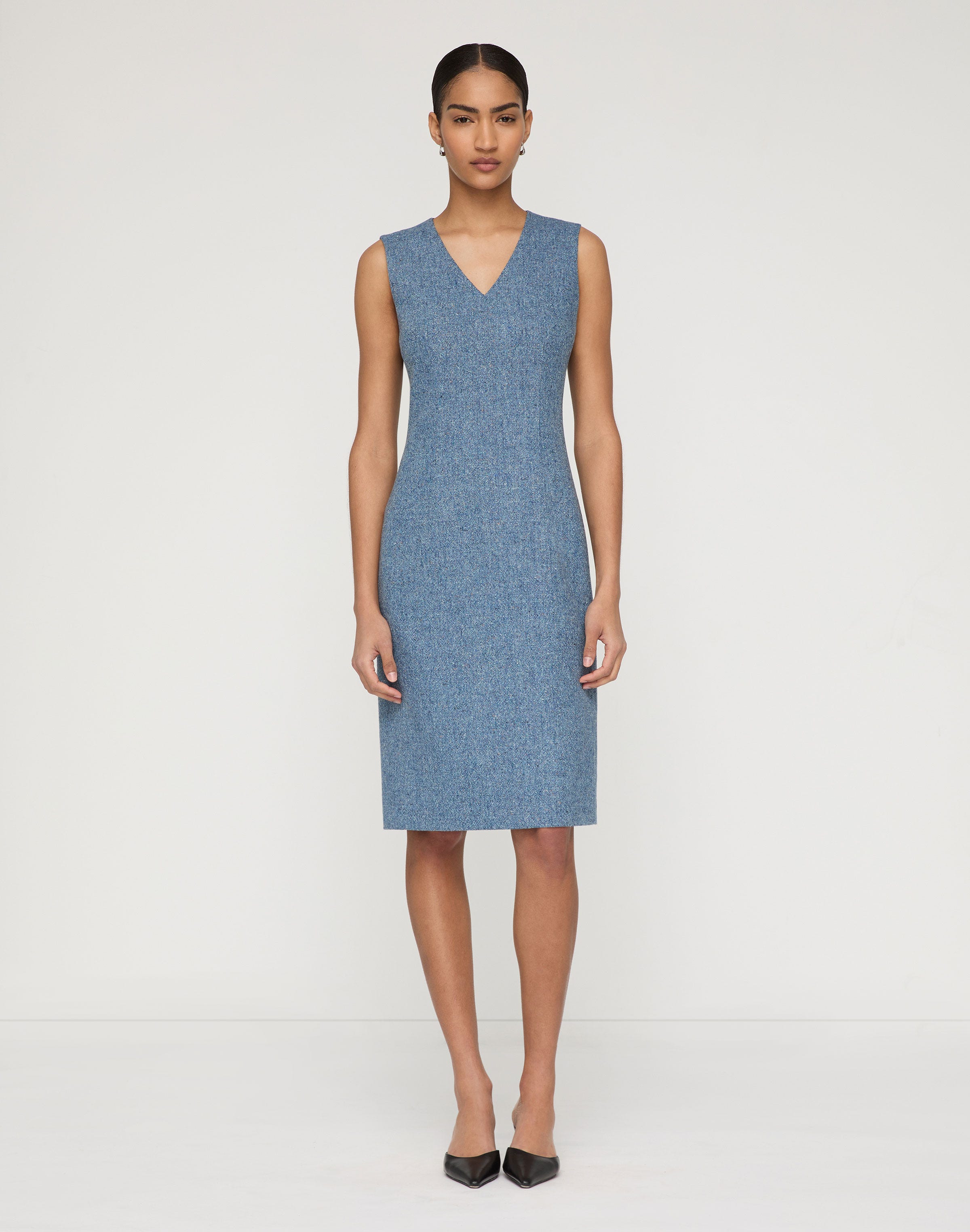 Donegal Tweed Sleeveless Sheath Dress