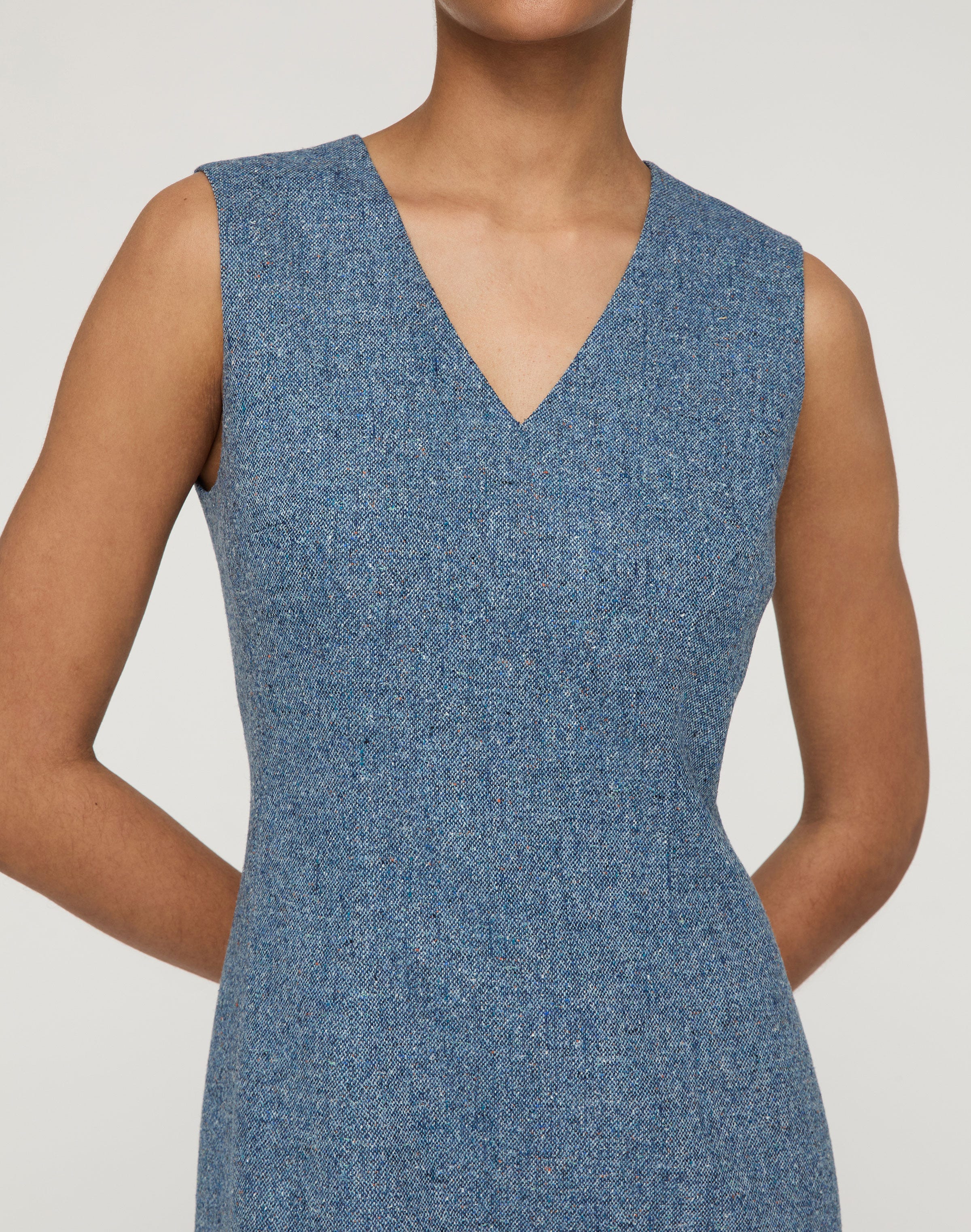 Donegal Tweed Sleeveless Sheath Dress