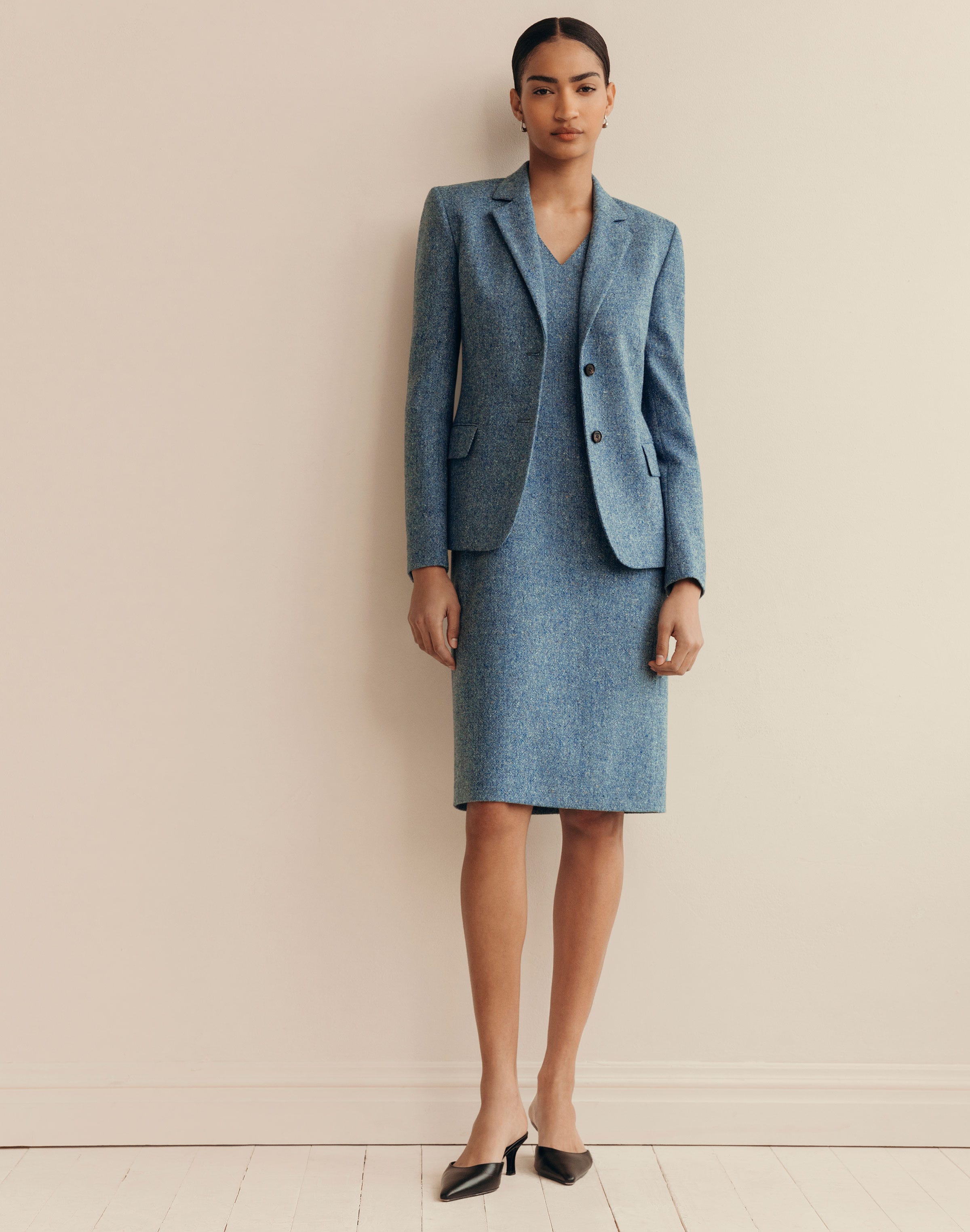Donegal Tweed Sleeveless Sheath Dress