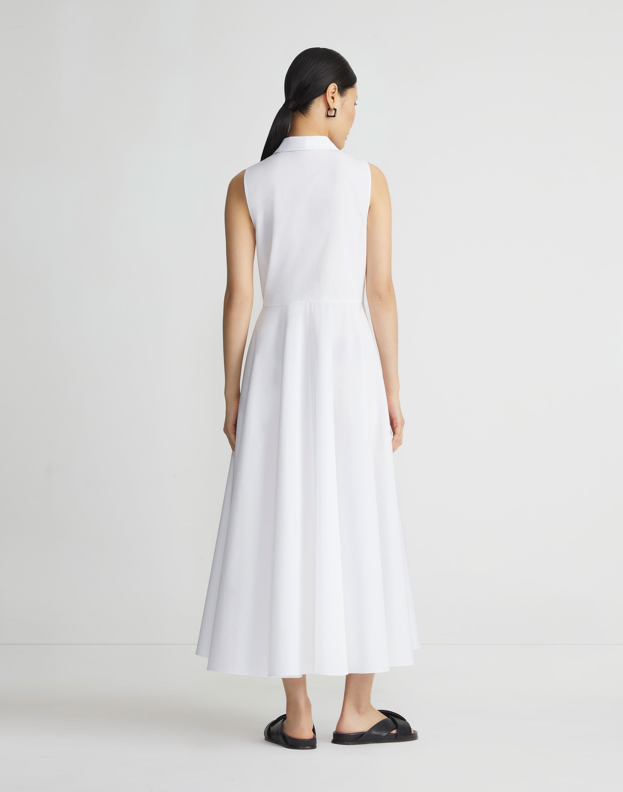 Organic Cotton Poplin Sleeveless Shirtdress
