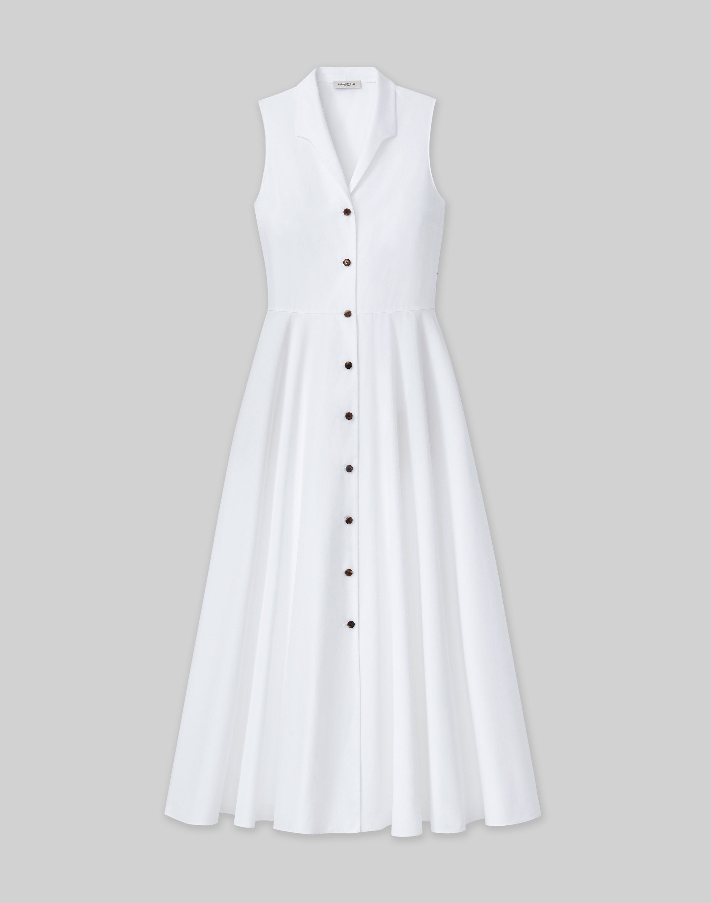 Organic Cotton Poplin Sleeveless Shirtdress