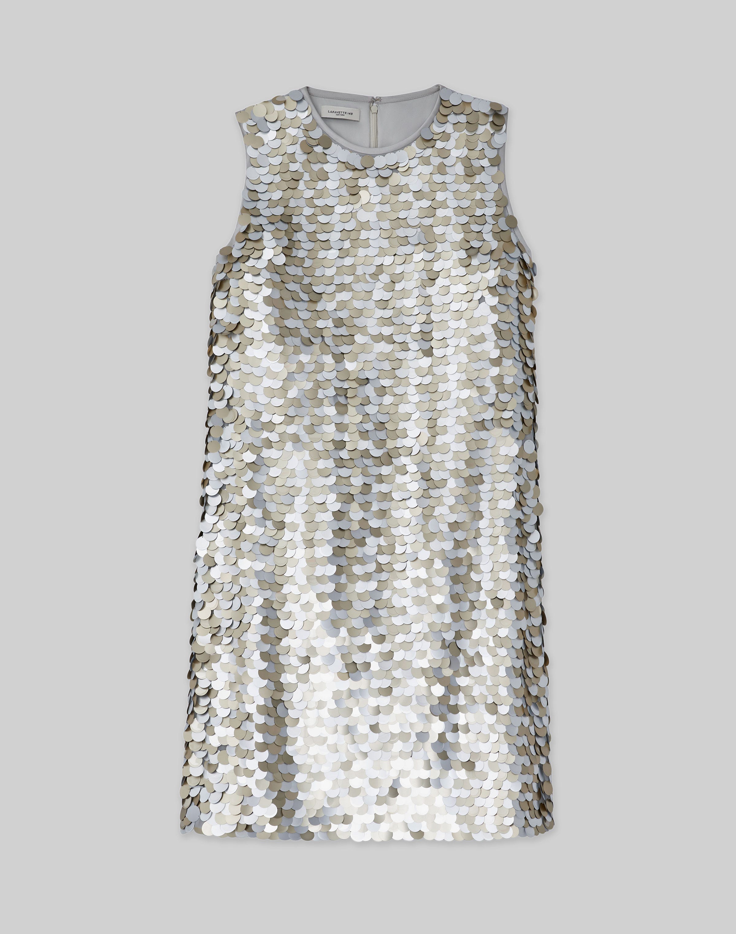 Hand-Placed Paillette Shift Dress
