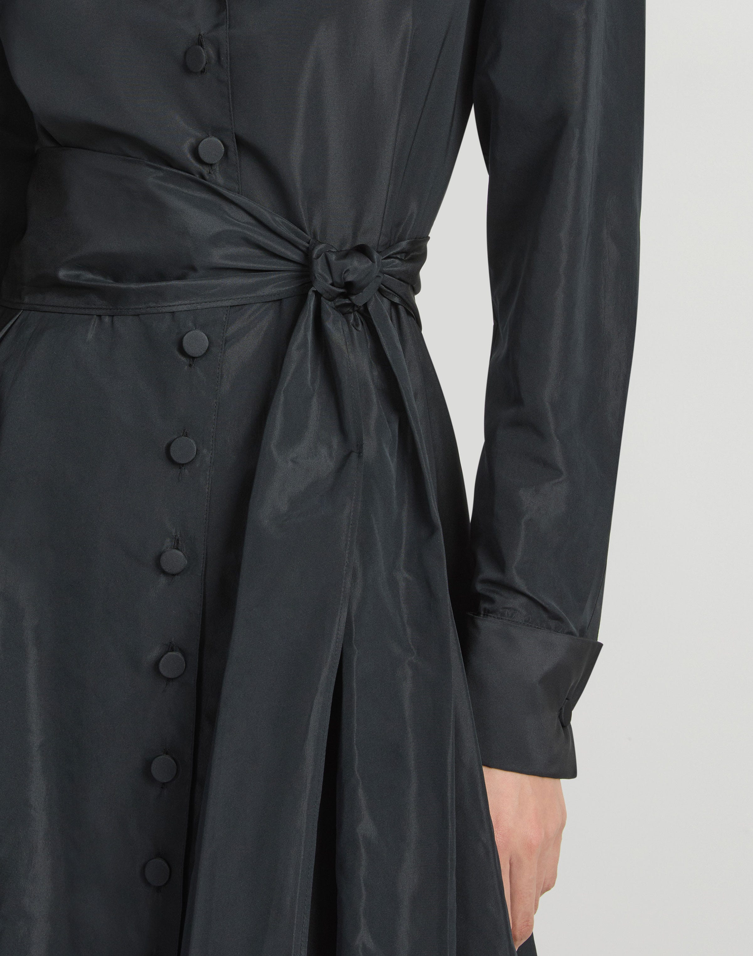 Recycled Taffeta Notch Collar Dress 