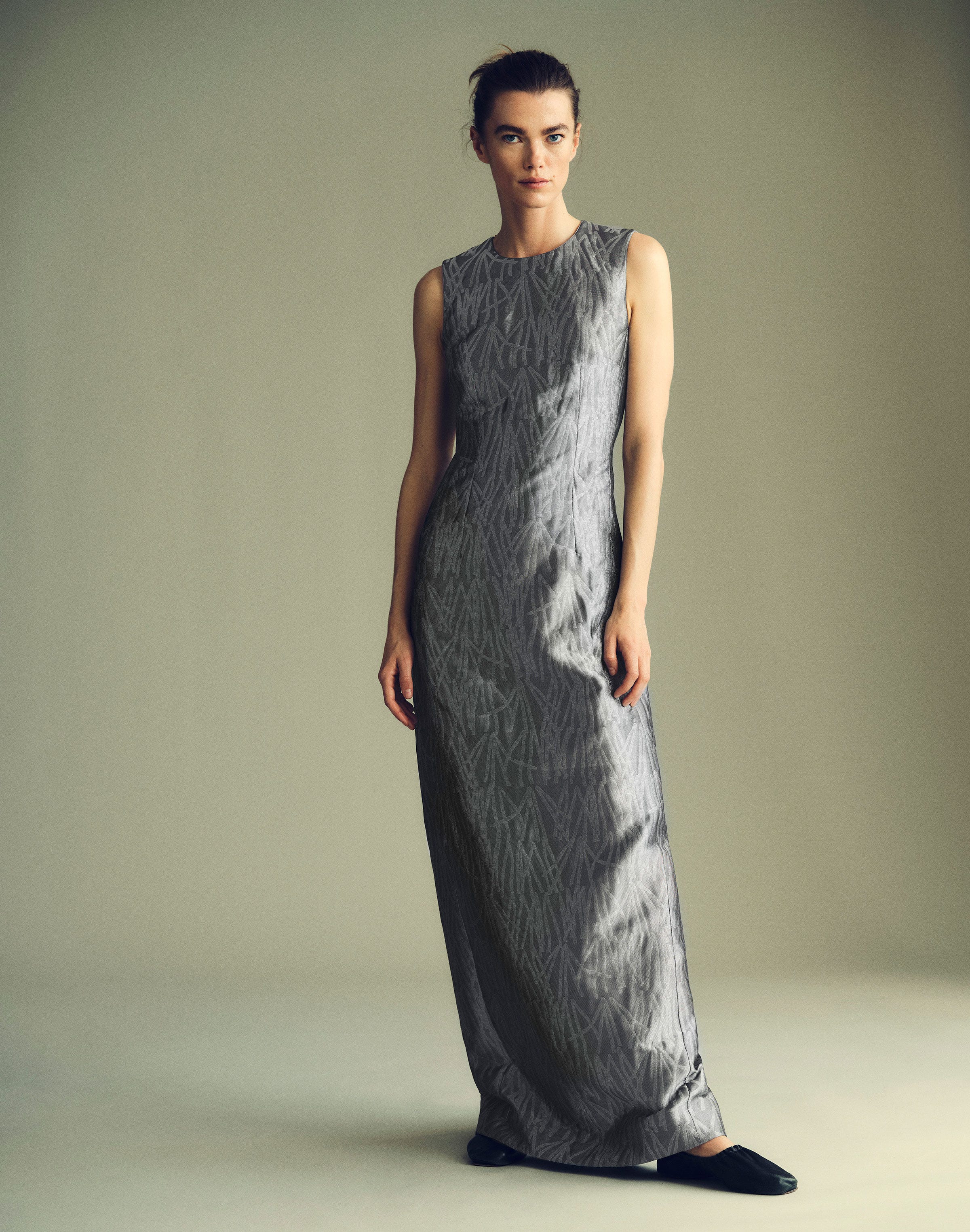 Tassel Jacquard Sheath Gown