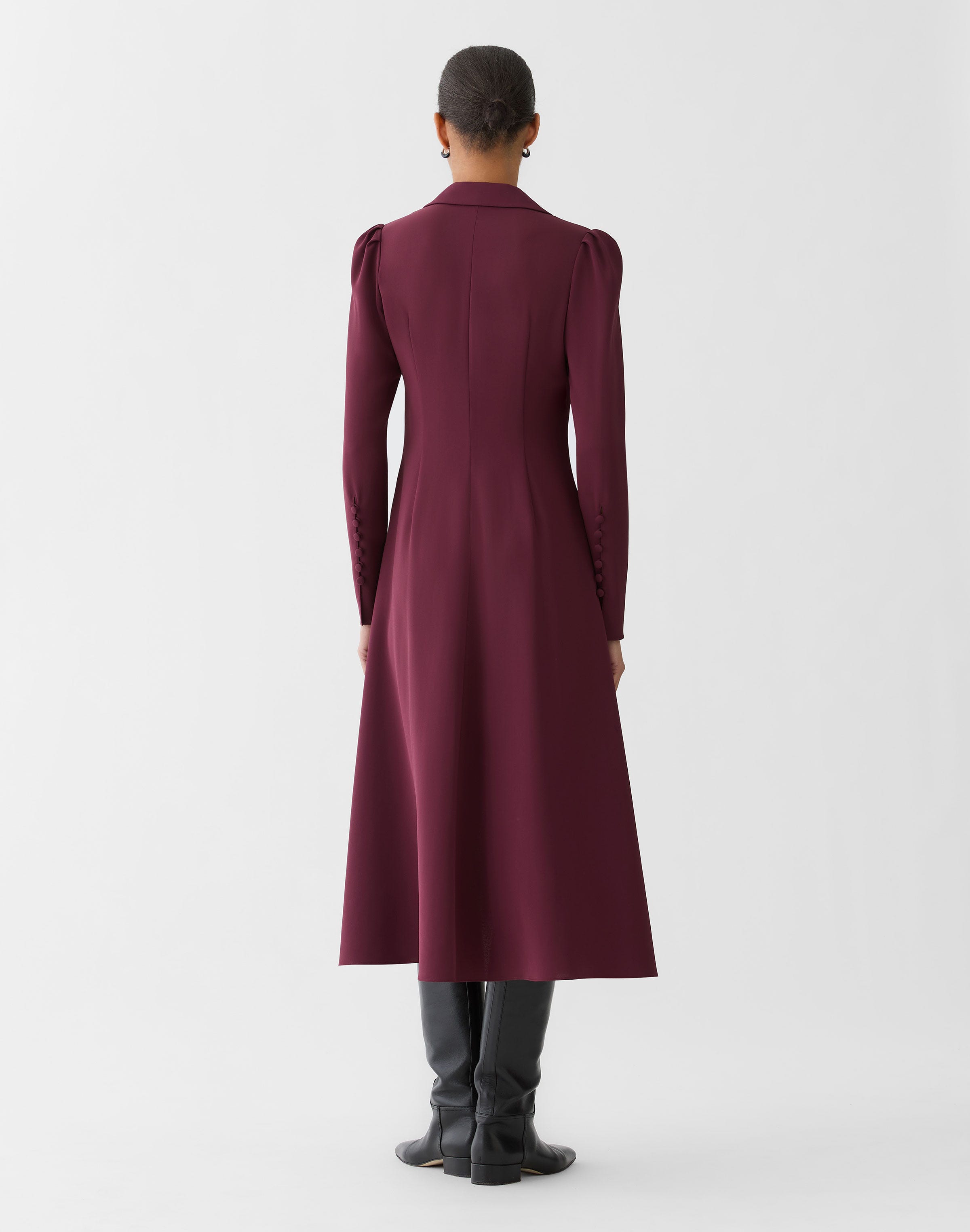 Responsible Finesse Crepe Button Midi Dress