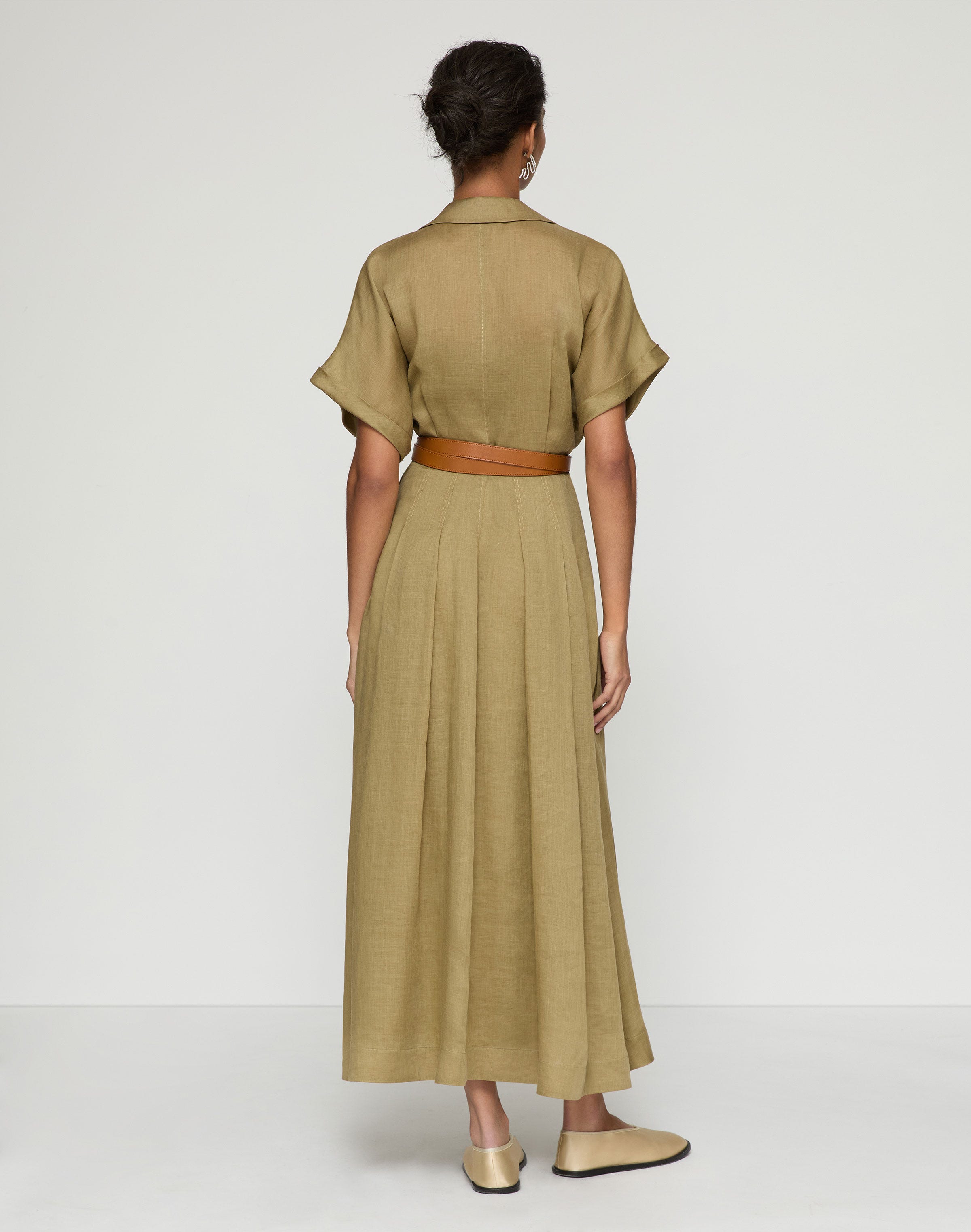 Gemma Cloth Voile Belted Shirtdress 