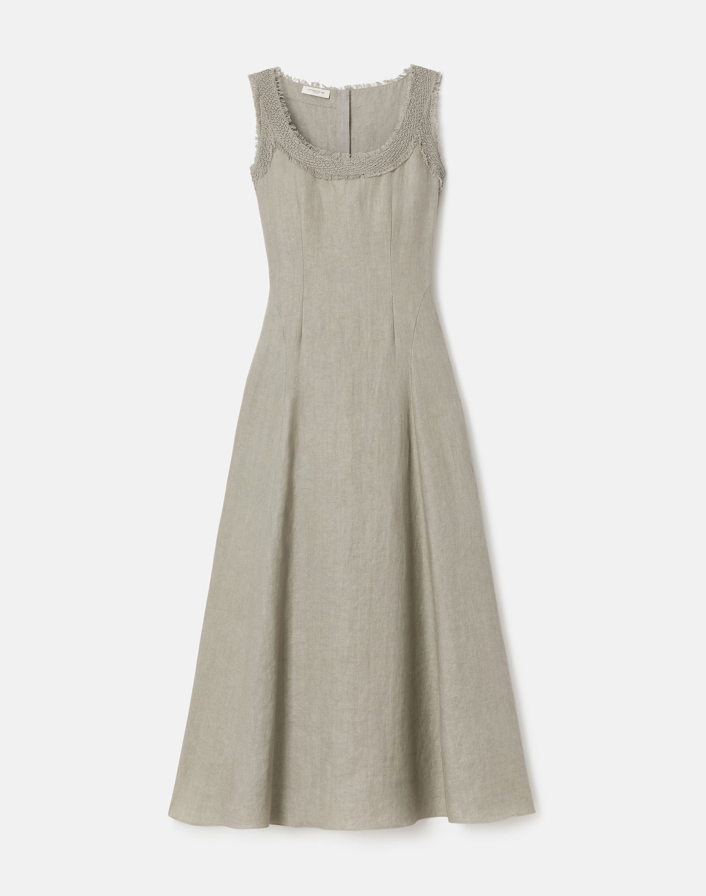 Linen Square Neck Fit & Flare Dress