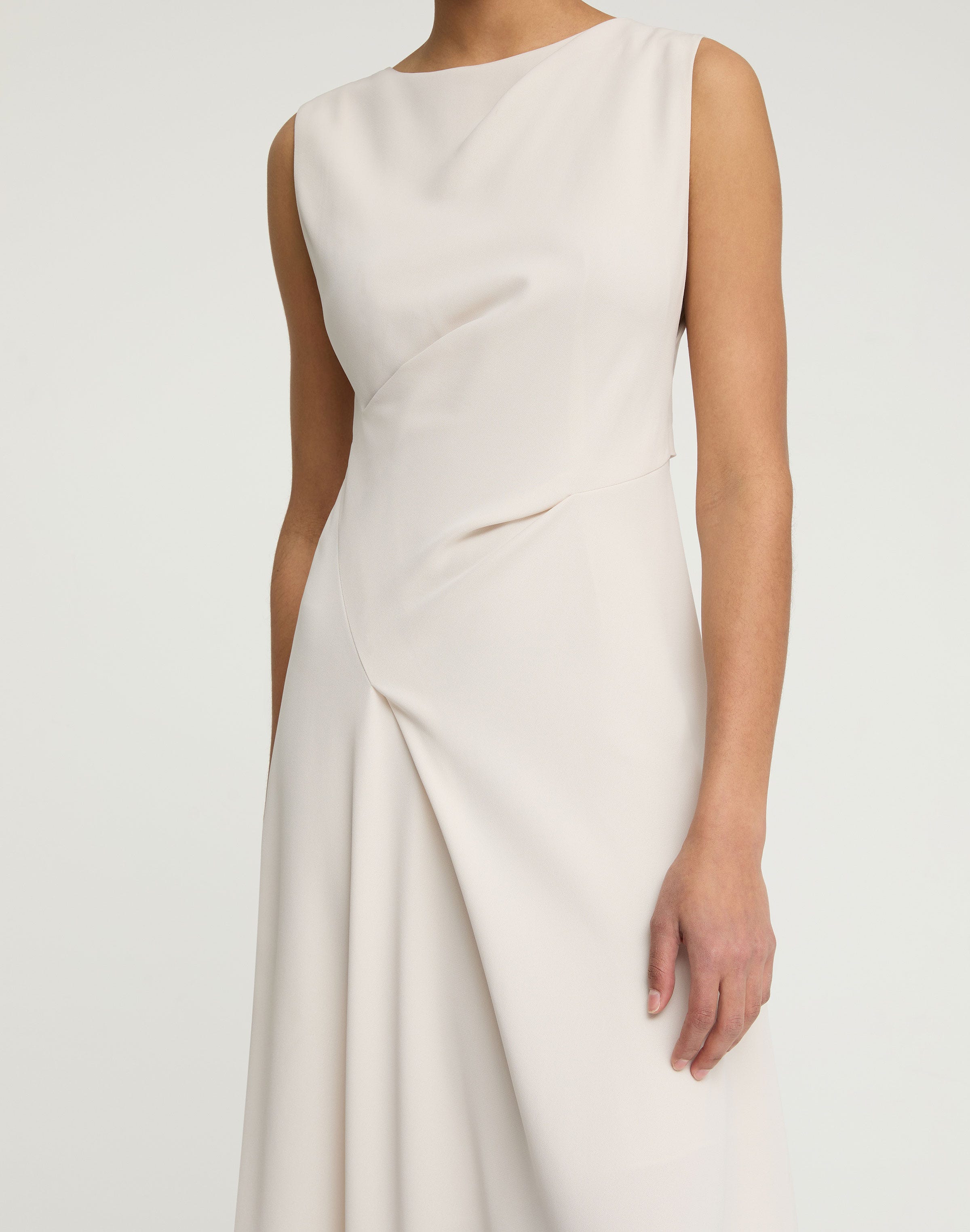 Responsible Finesse Crepe Sleeveless Maxi Dress