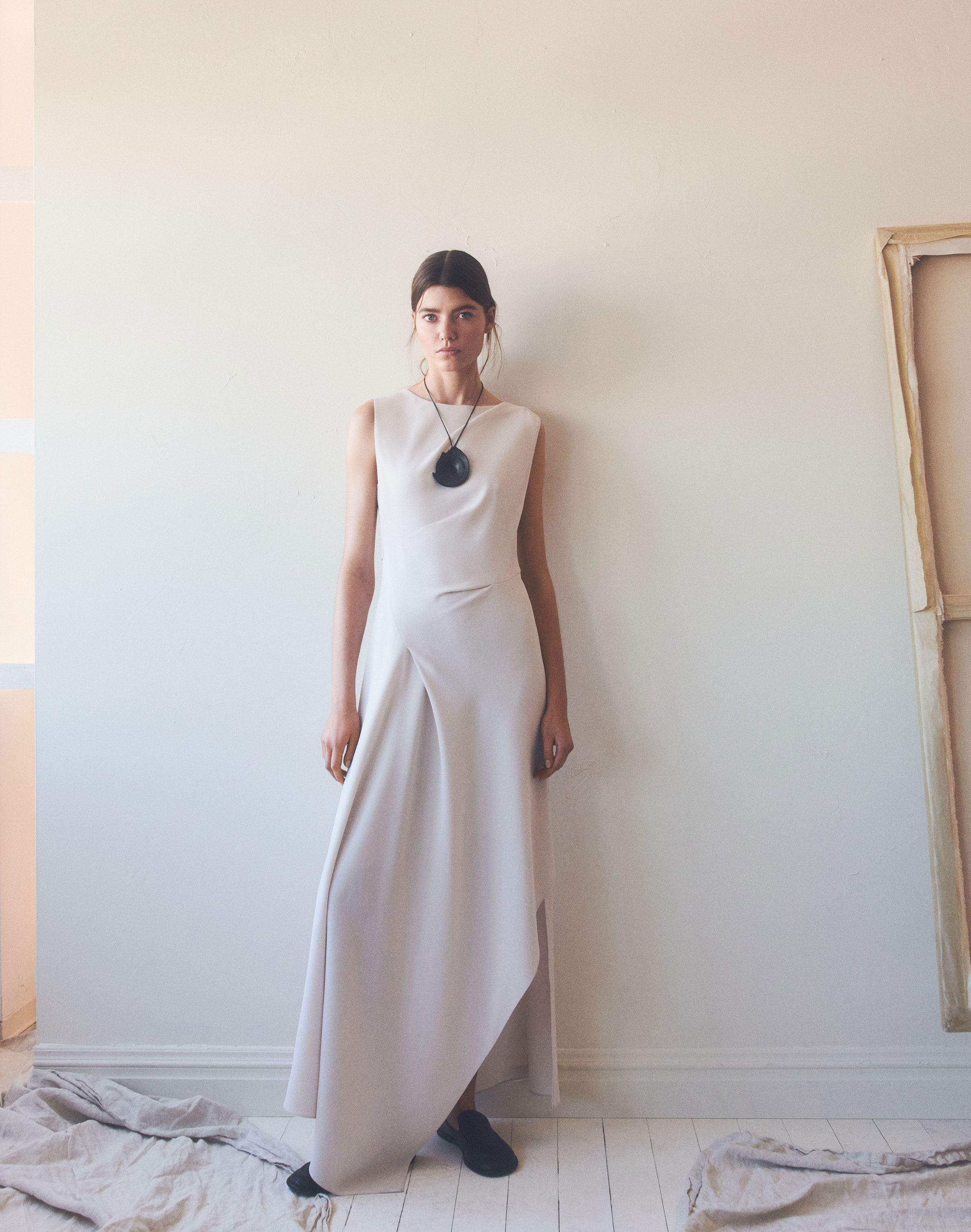 Responsible Finesse Crepe Sleeveless Maxi Dress