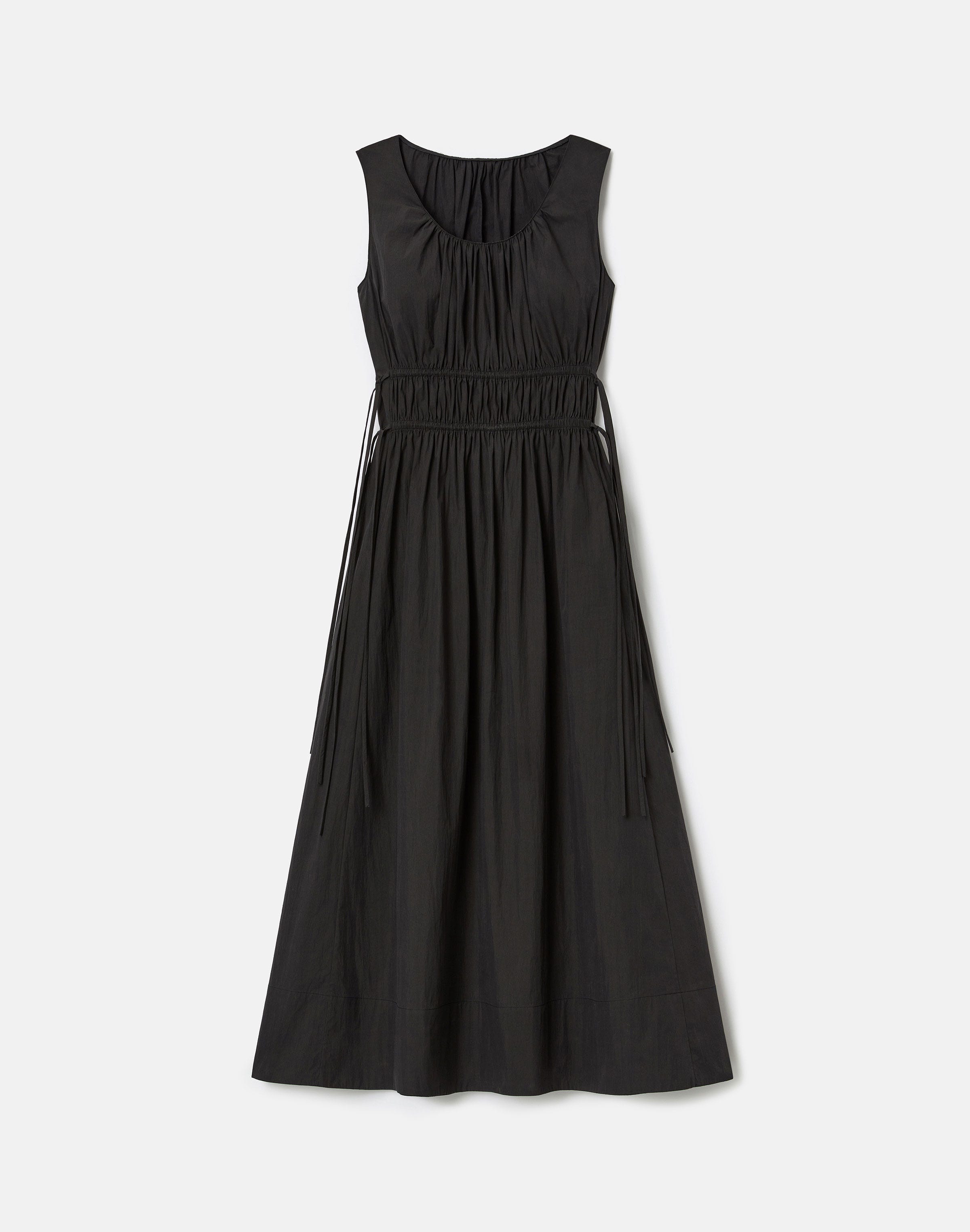 Travel Cotton Sleeveless Gathered Waist Dress