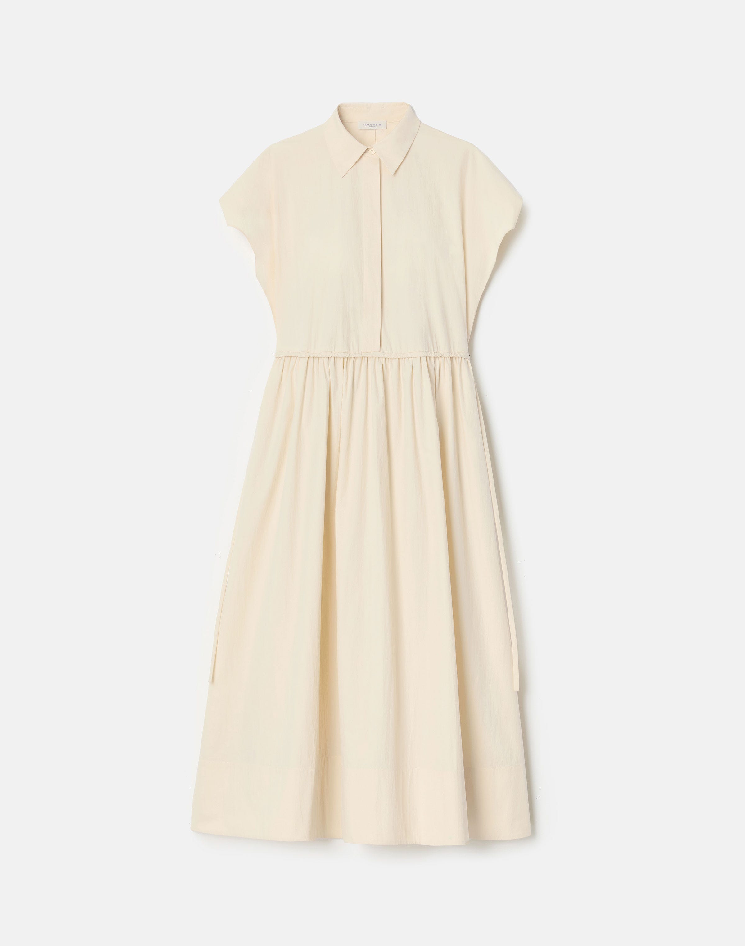 Travel Cotton Gathered Waist Shirtdress