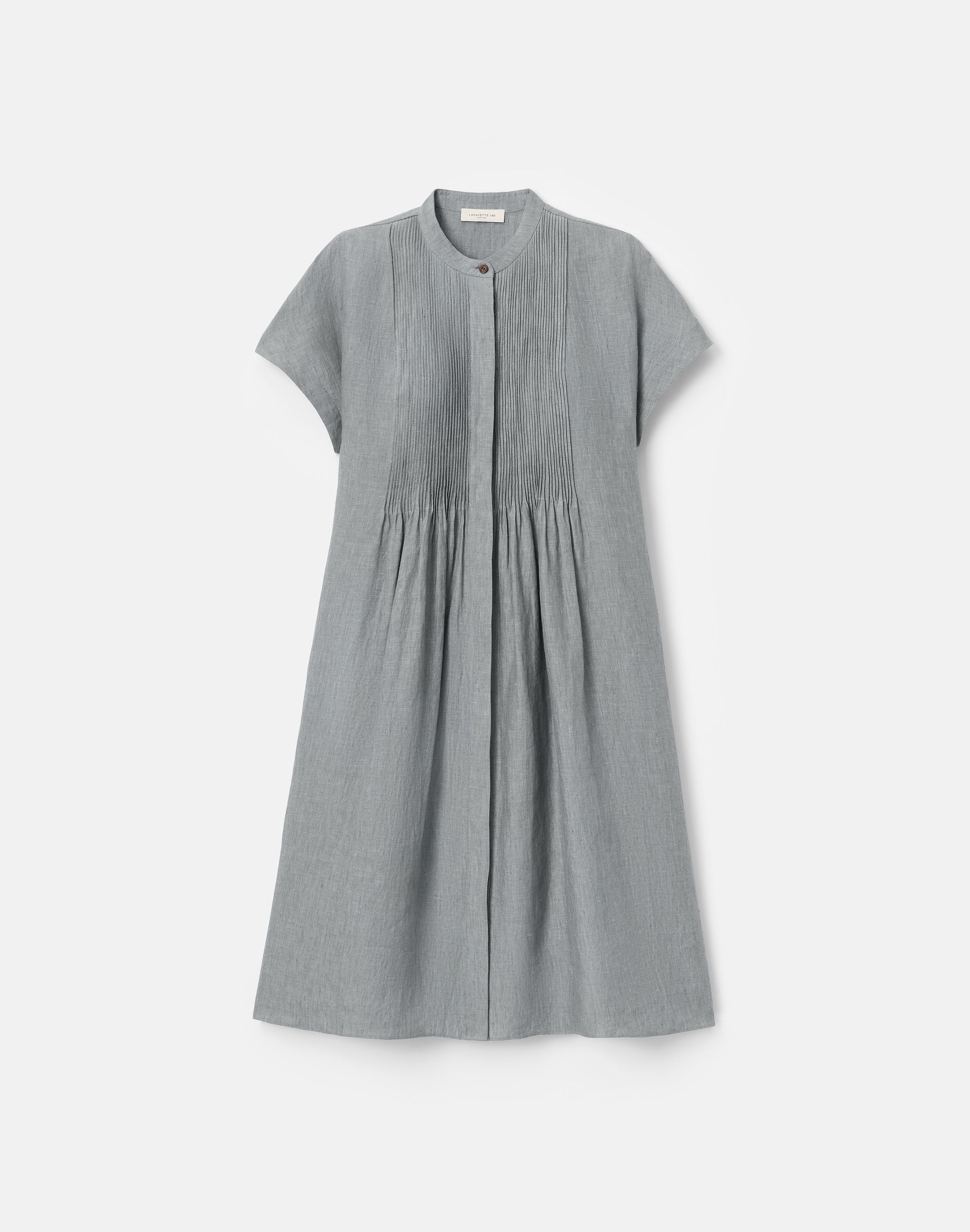 Organic Linen Pintuck Bib Dress