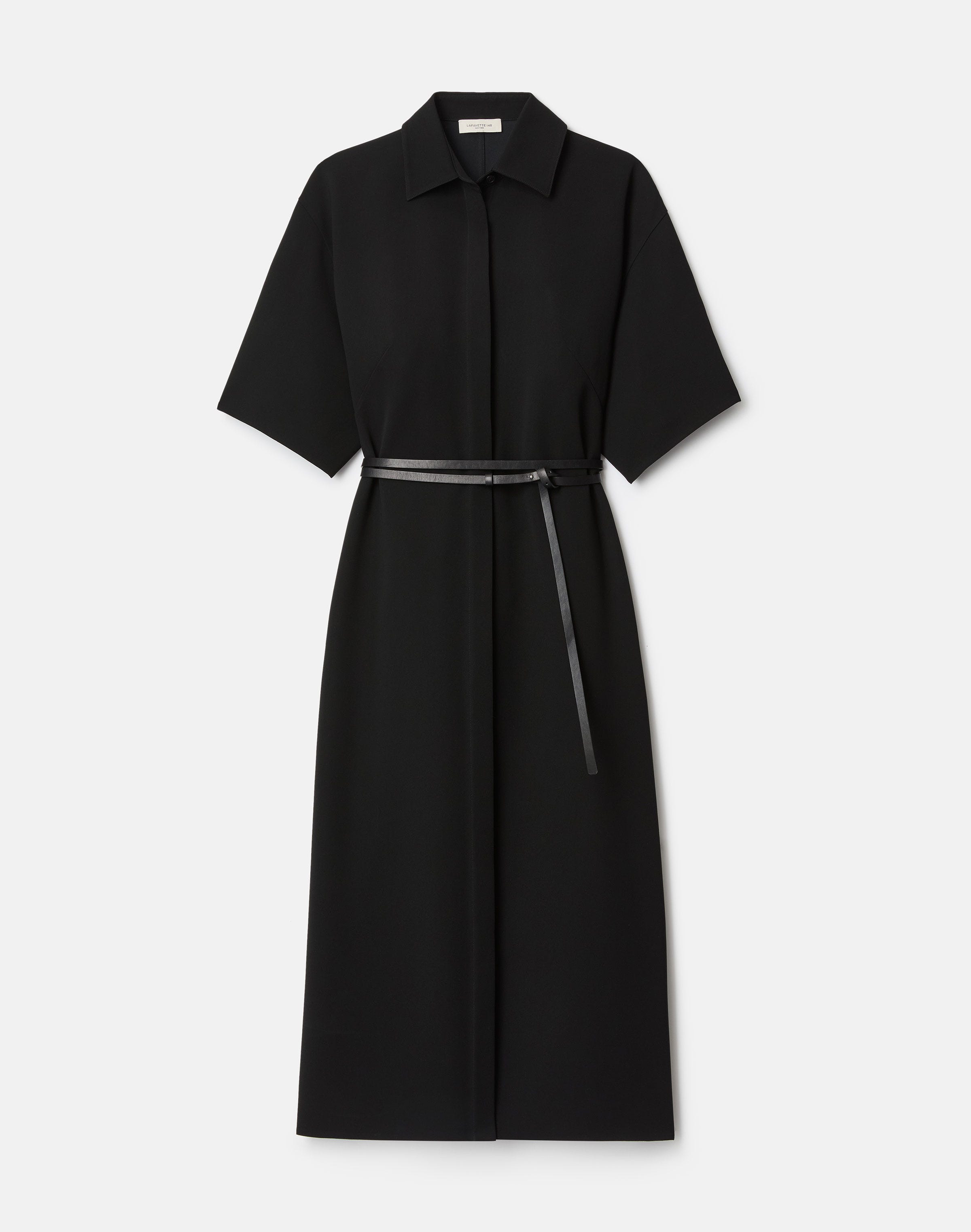 Responsible Finesse Crepe Belted Midi Shirtdress