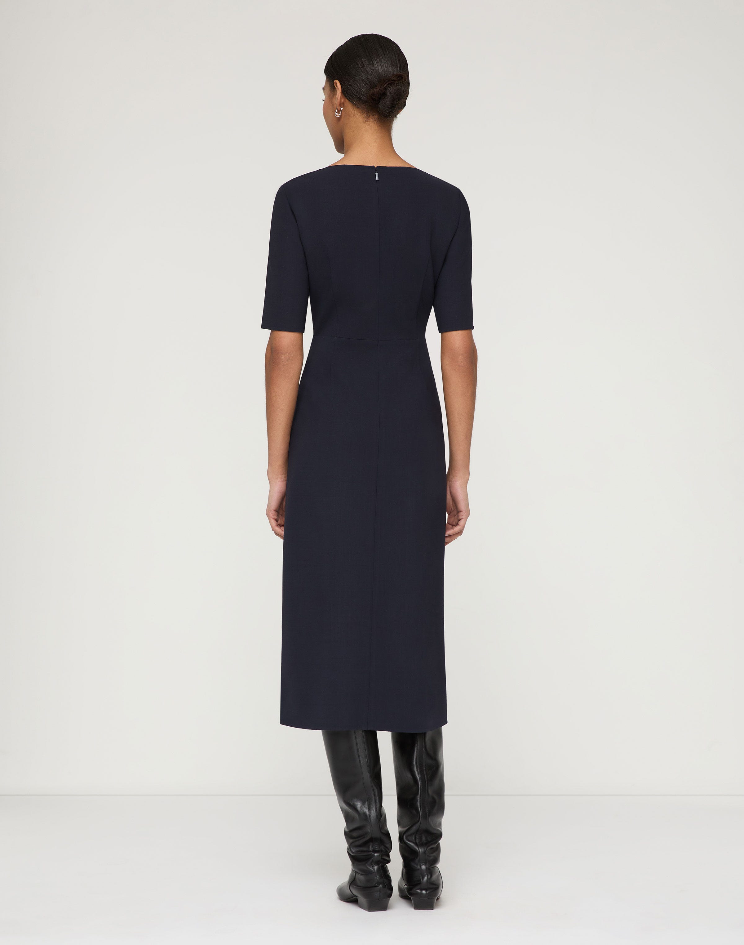 Responsible Wool Double Face Fitted Midi Dress