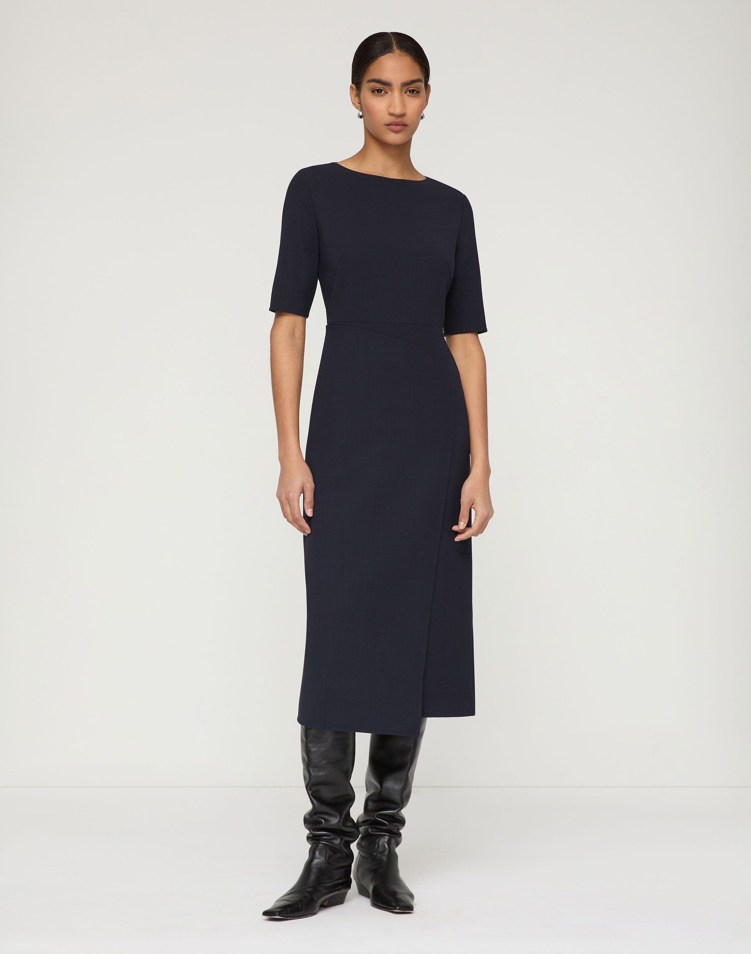 Responsible Wool Double Face Fitted Midi Dress