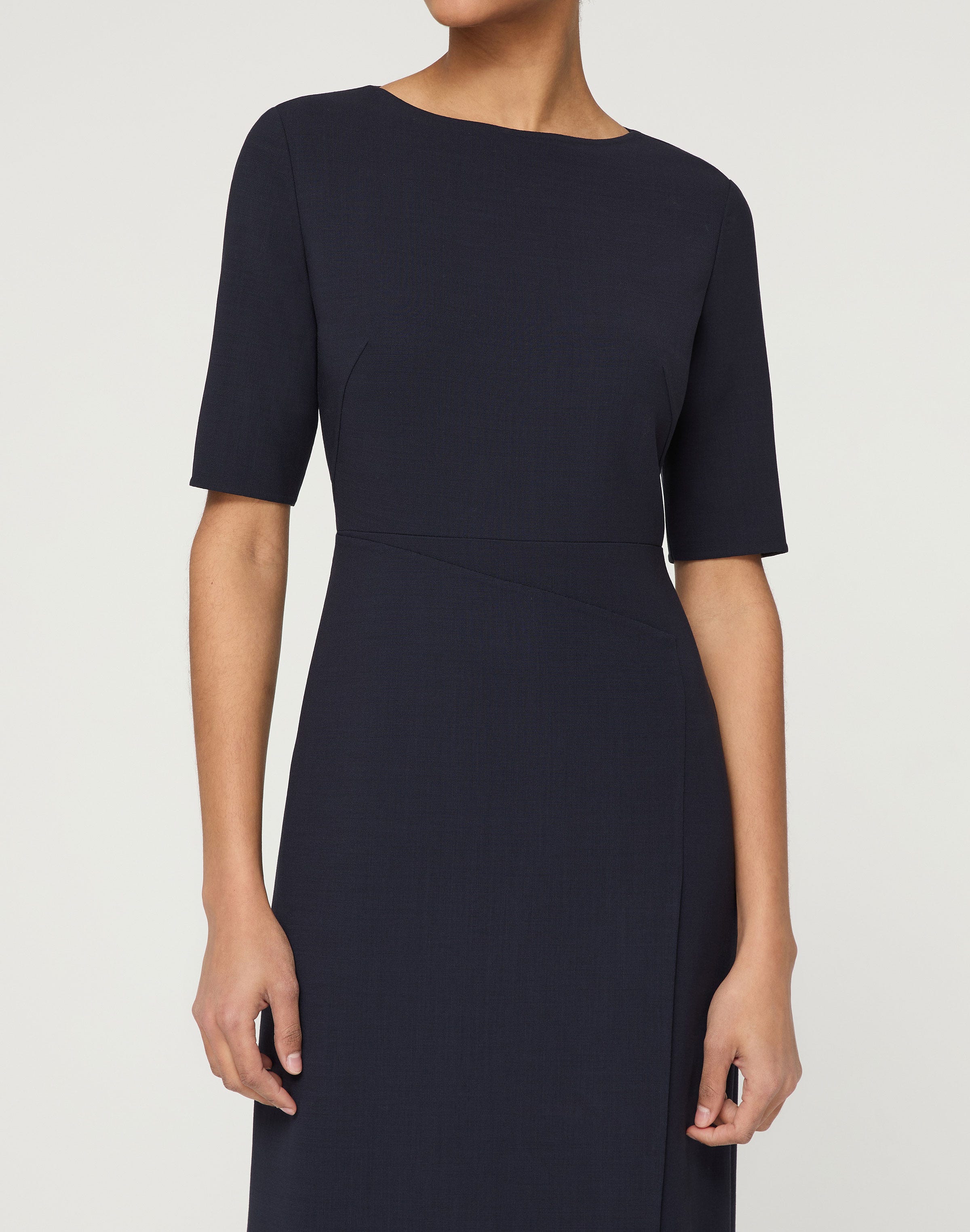 Responsible Wool Double Face Fitted Midi Dress