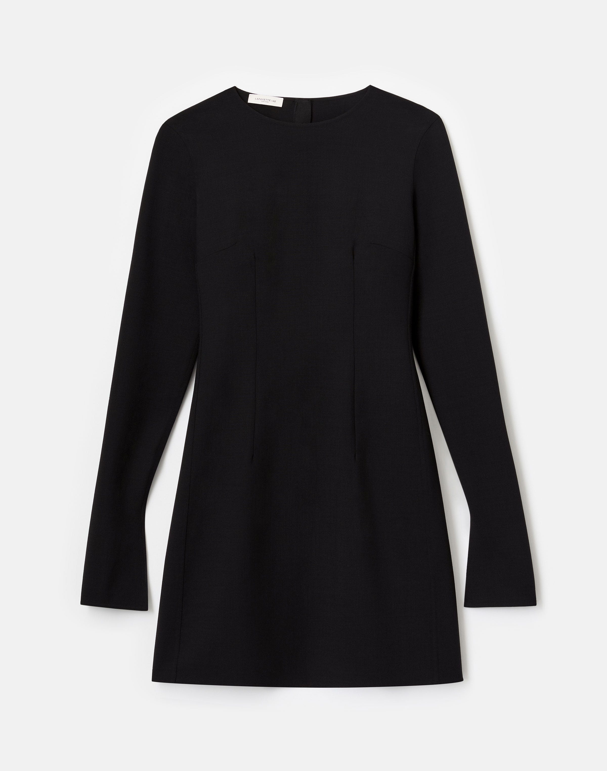 Responsible Wool Double Face Long Sleeve Fitted Dress