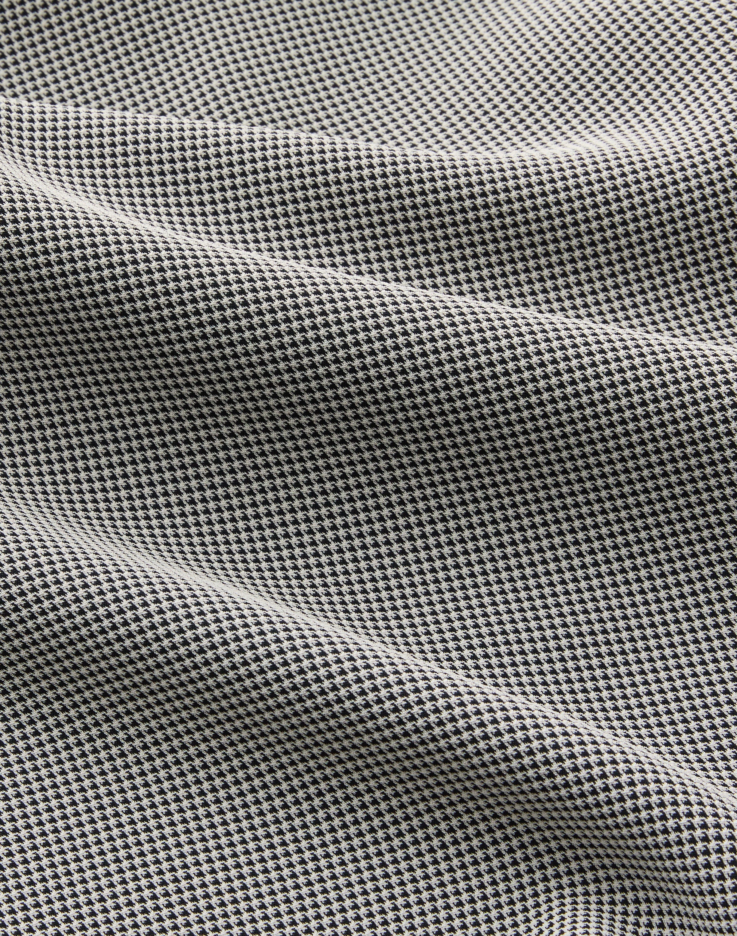Fluid Houndstooth Jacquard Side Tie Handkerchief Midi Dress