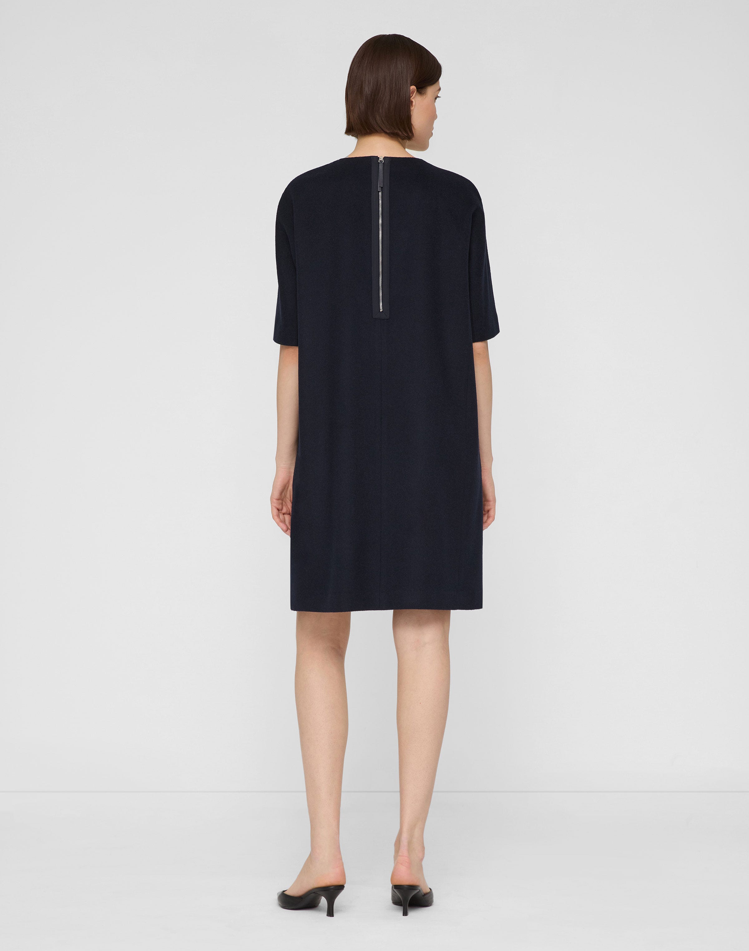 Camel Hair Patch Pocket Shift Dress