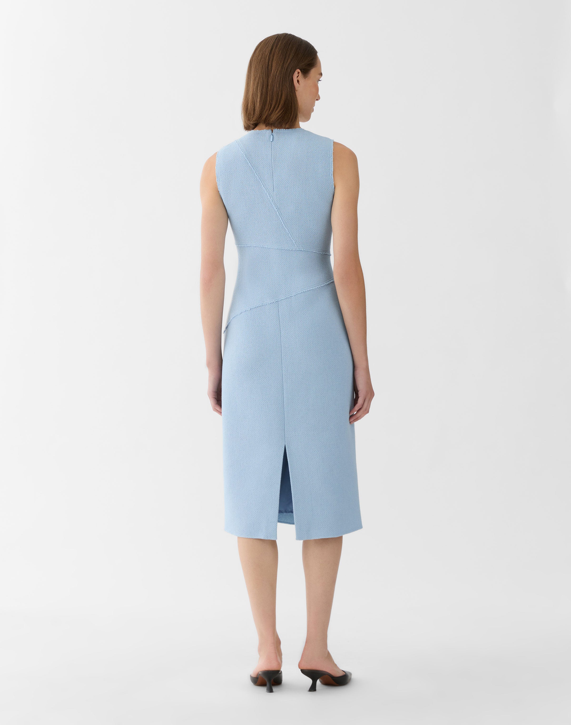 Organic Cotton Dobby Sleeveless Sheath Dress