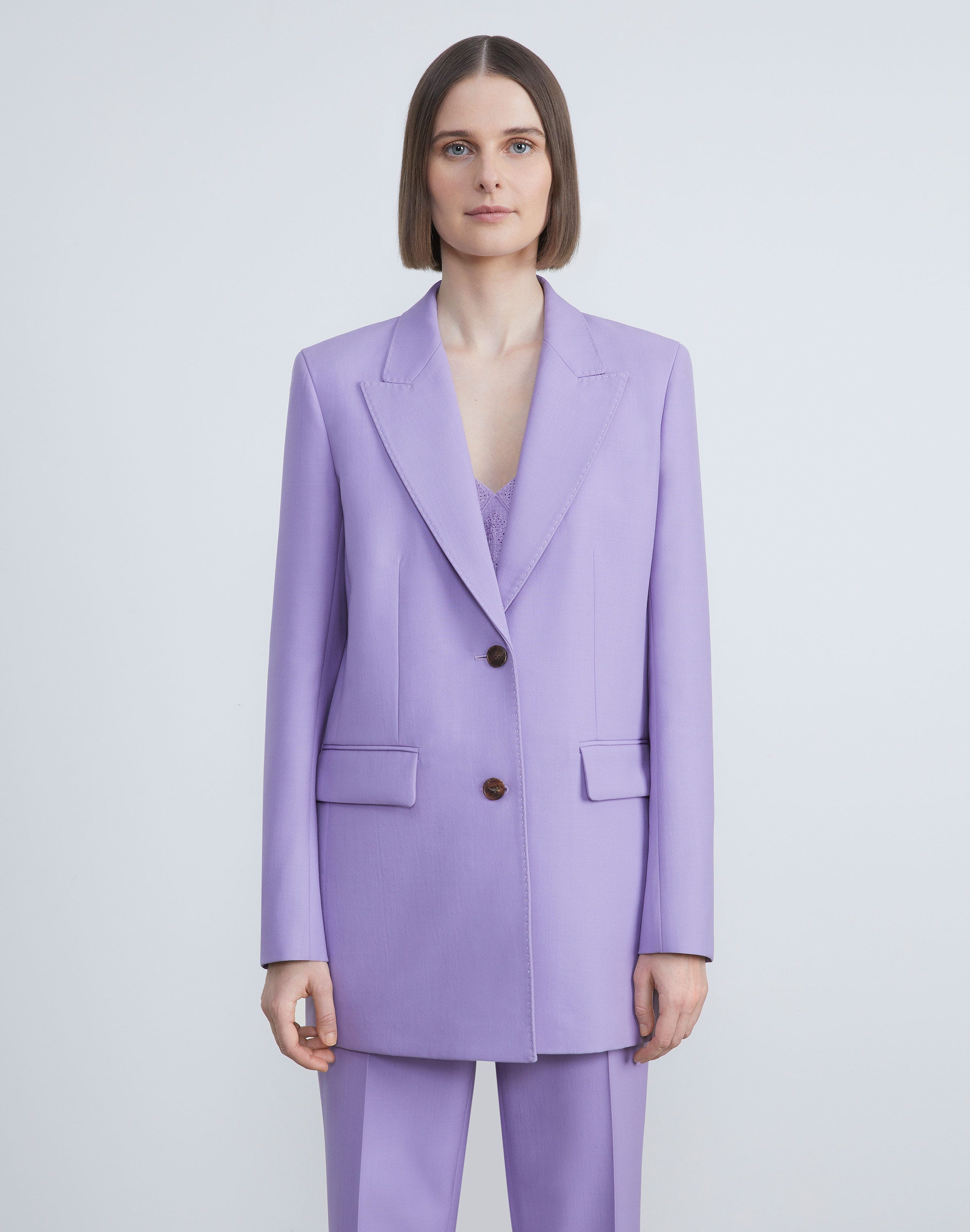 Responsible Wool Double Weave Longline Blazer | Lafayette