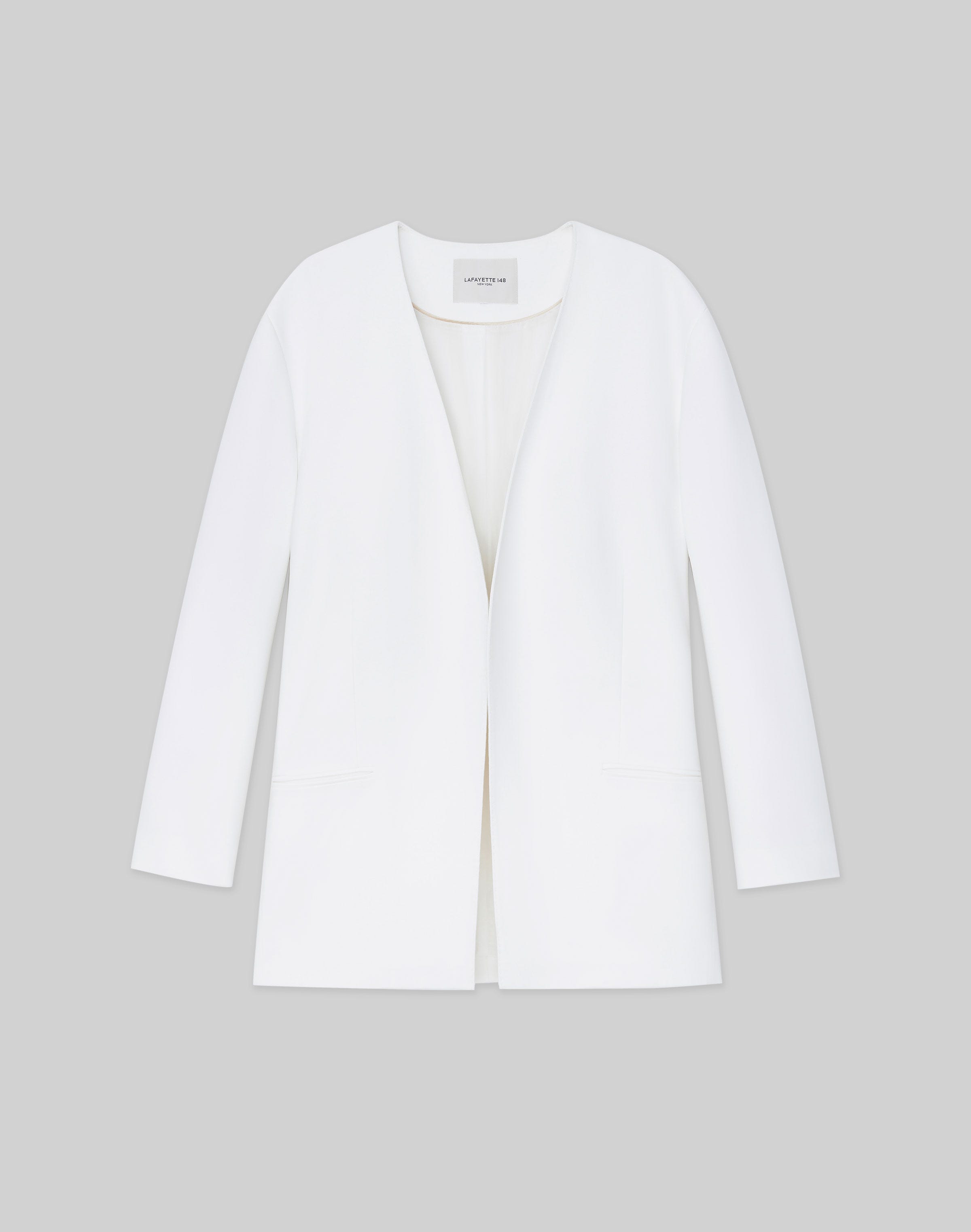 Viscose Cady Collarless Blazer