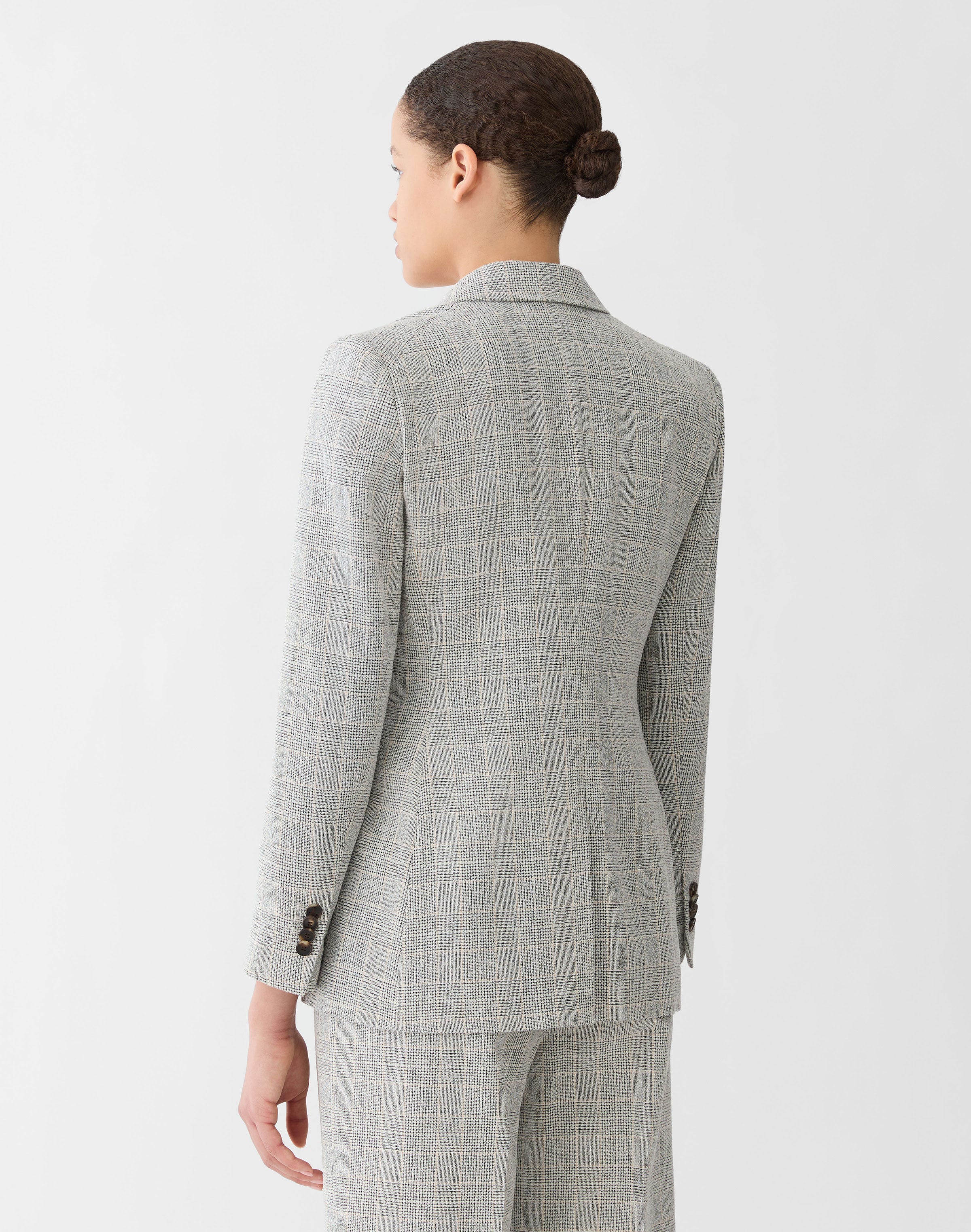 Bouclé Plaid Slim Blazer