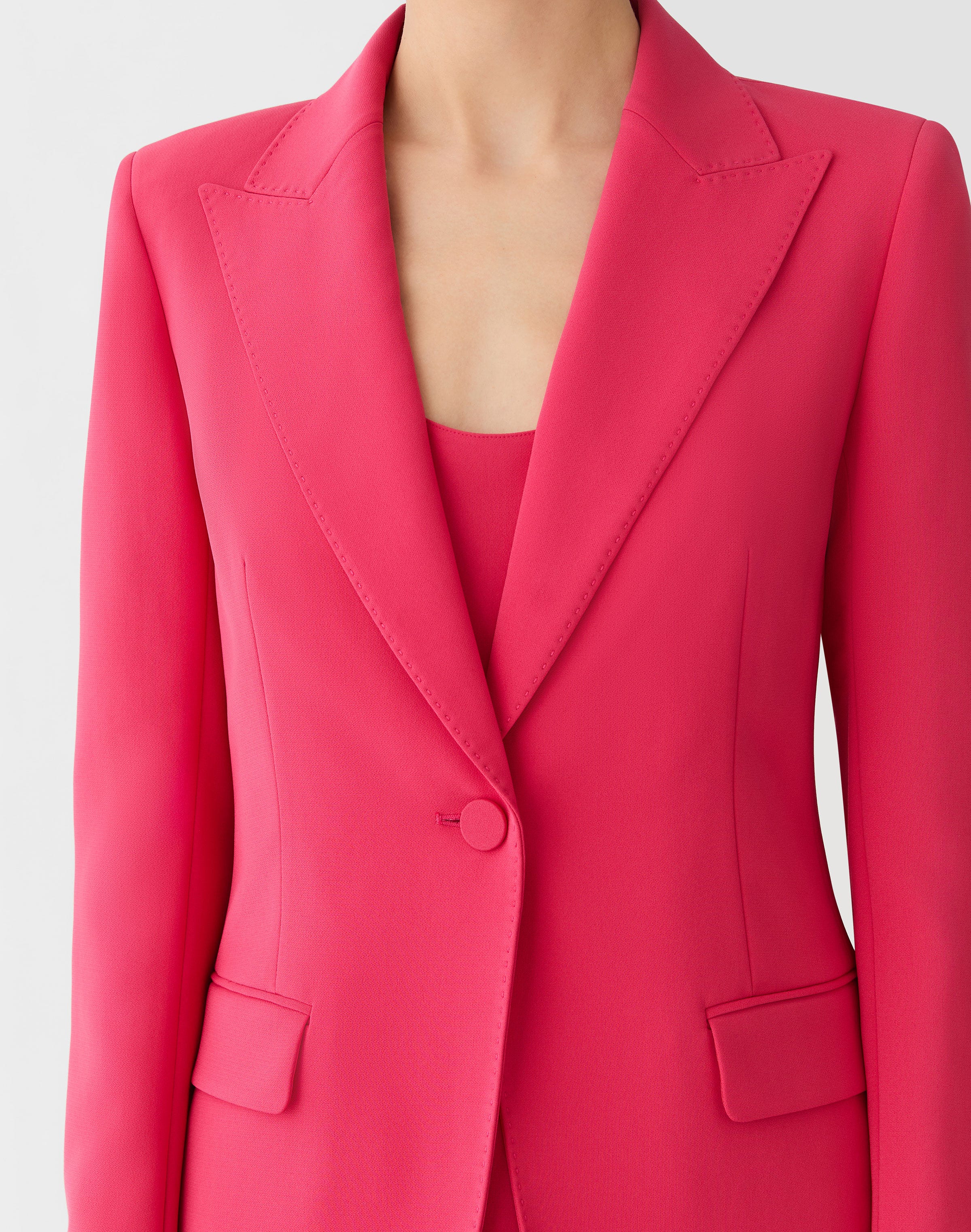 Plus-Size Finesse Crepe Peak Lapel Blazer