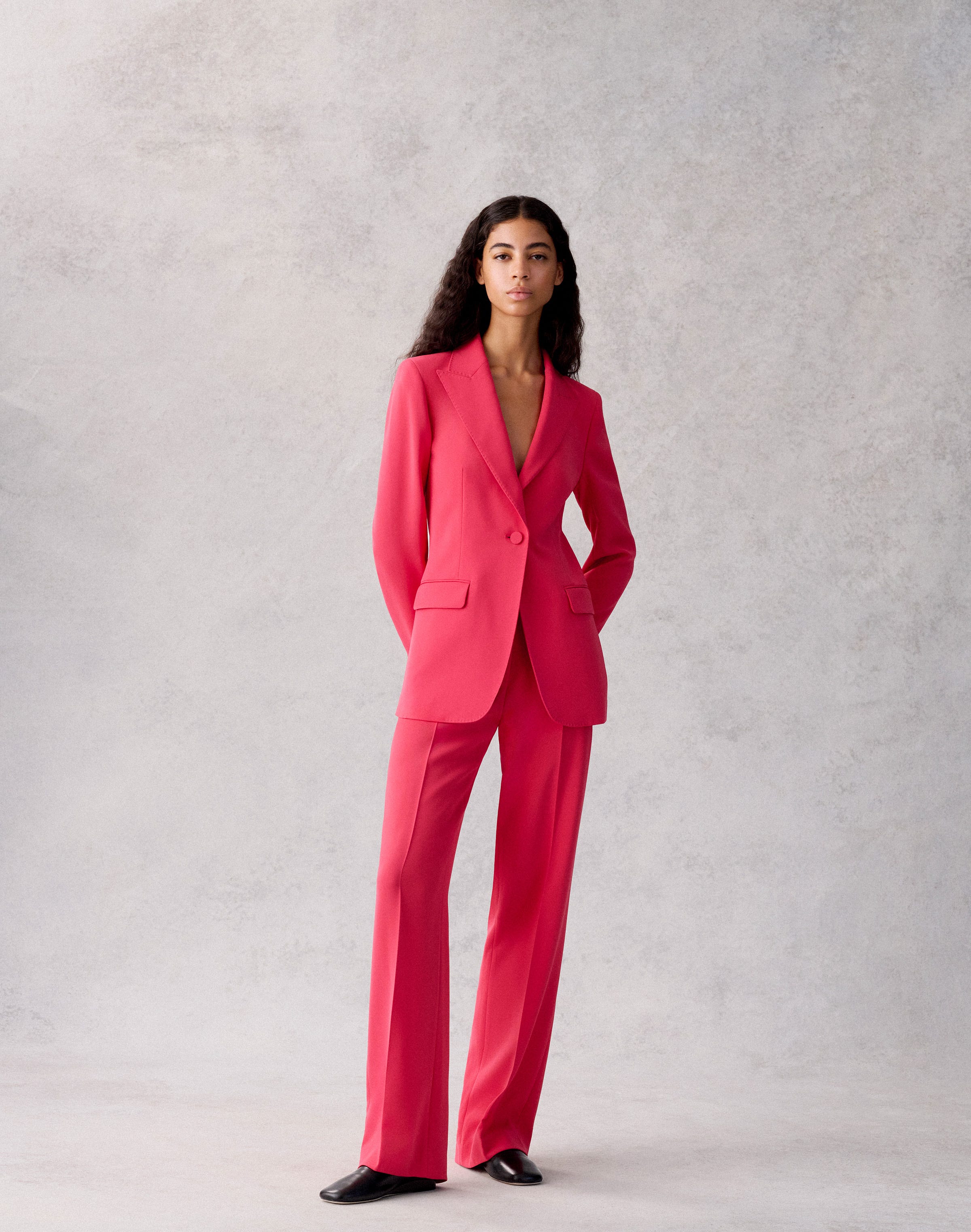 Plus-Size Finesse Crepe Peak Lapel Blazer