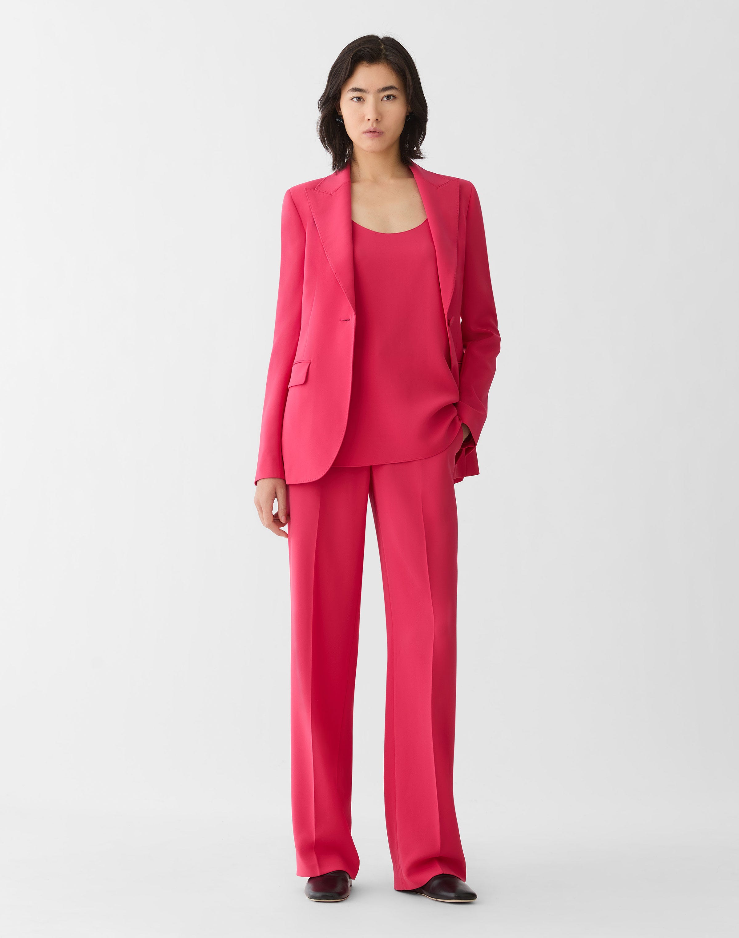 Plus-Size Finesse Crepe Peak Lapel Blazer