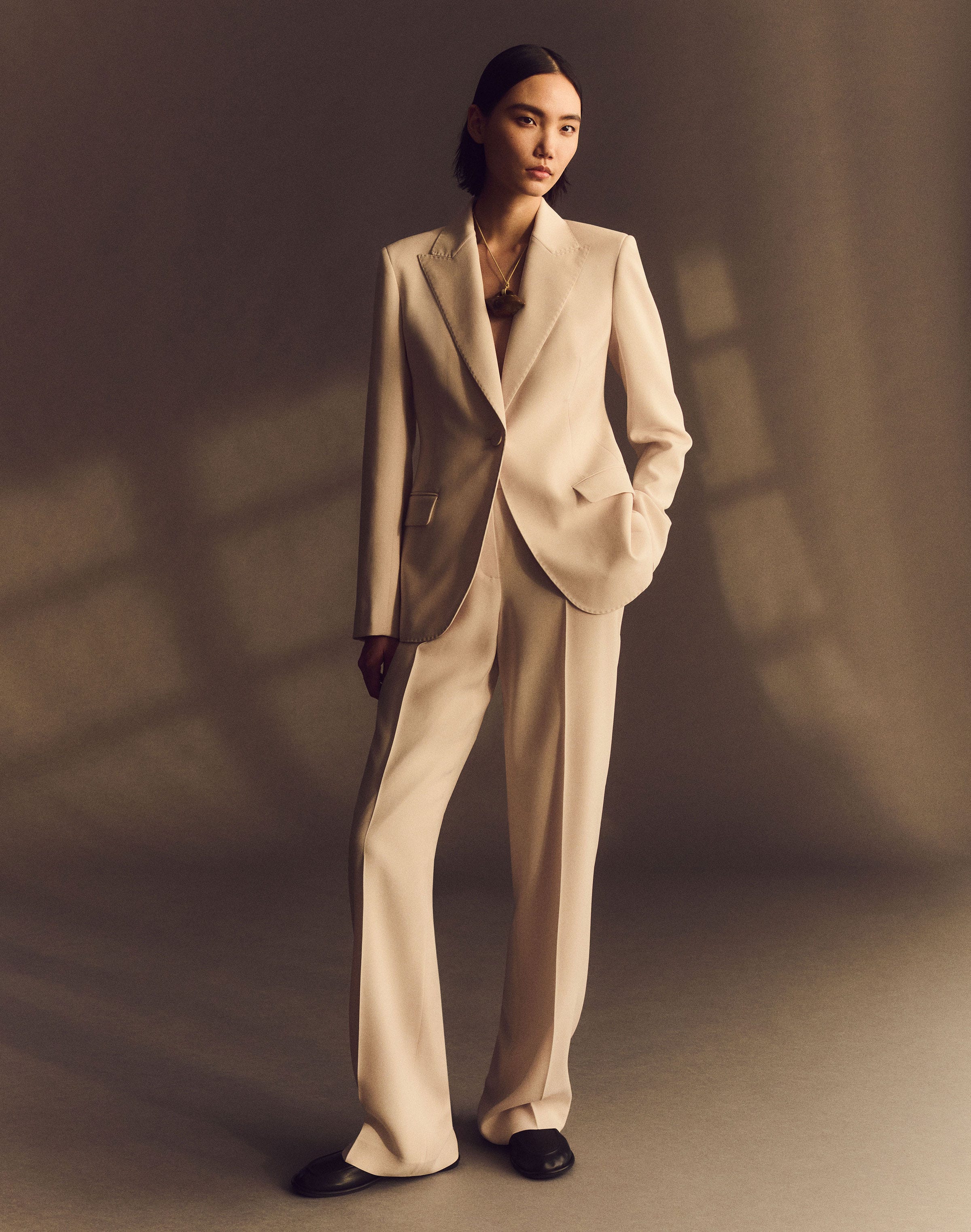 Plus-Size Responsible Finesse Crepe Peak Lapel Blazer
