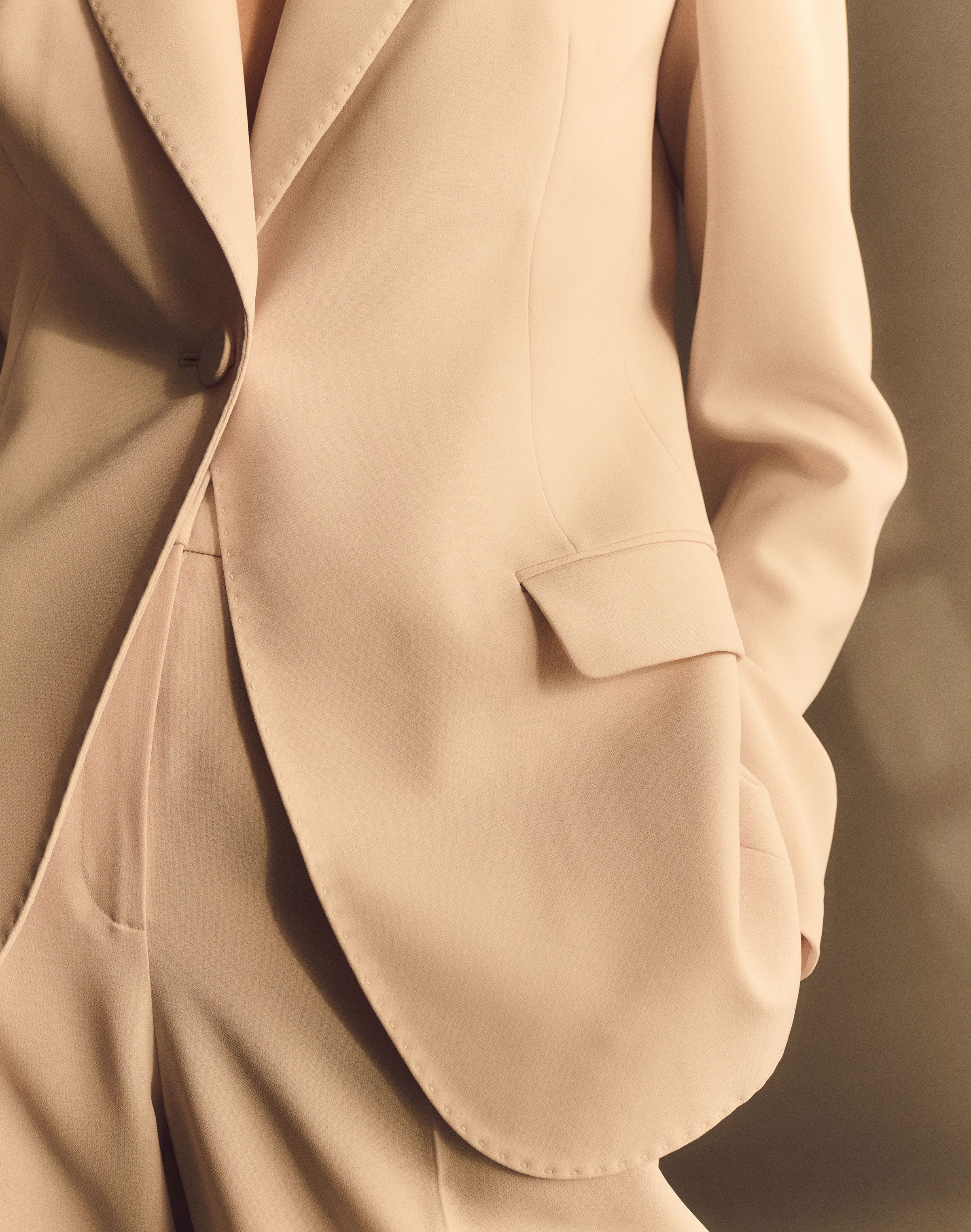 Plus-Size Responsible Finesse Crepe Peak Lapel Blazer