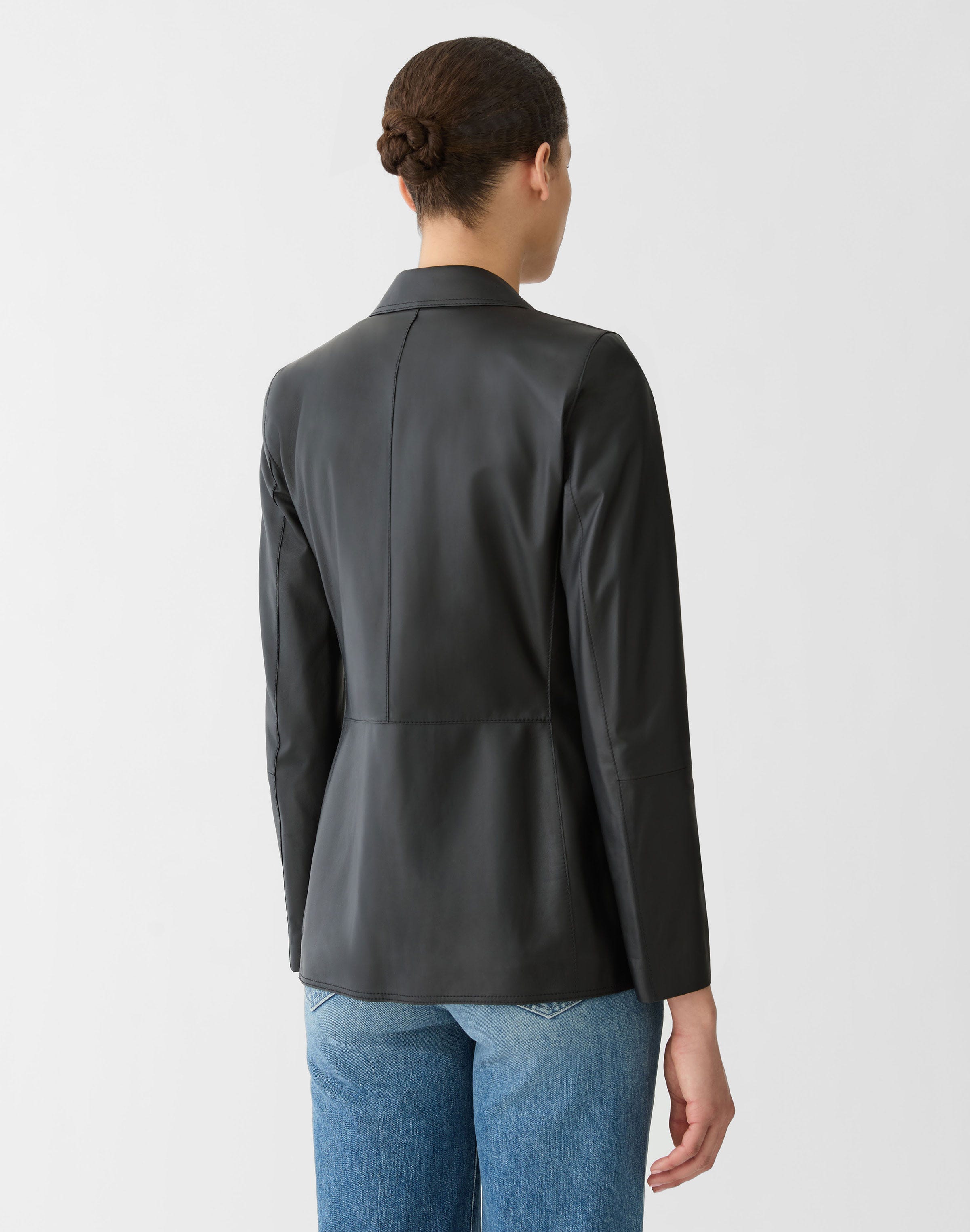 Nappa Leather Patch Pocket Blazer
