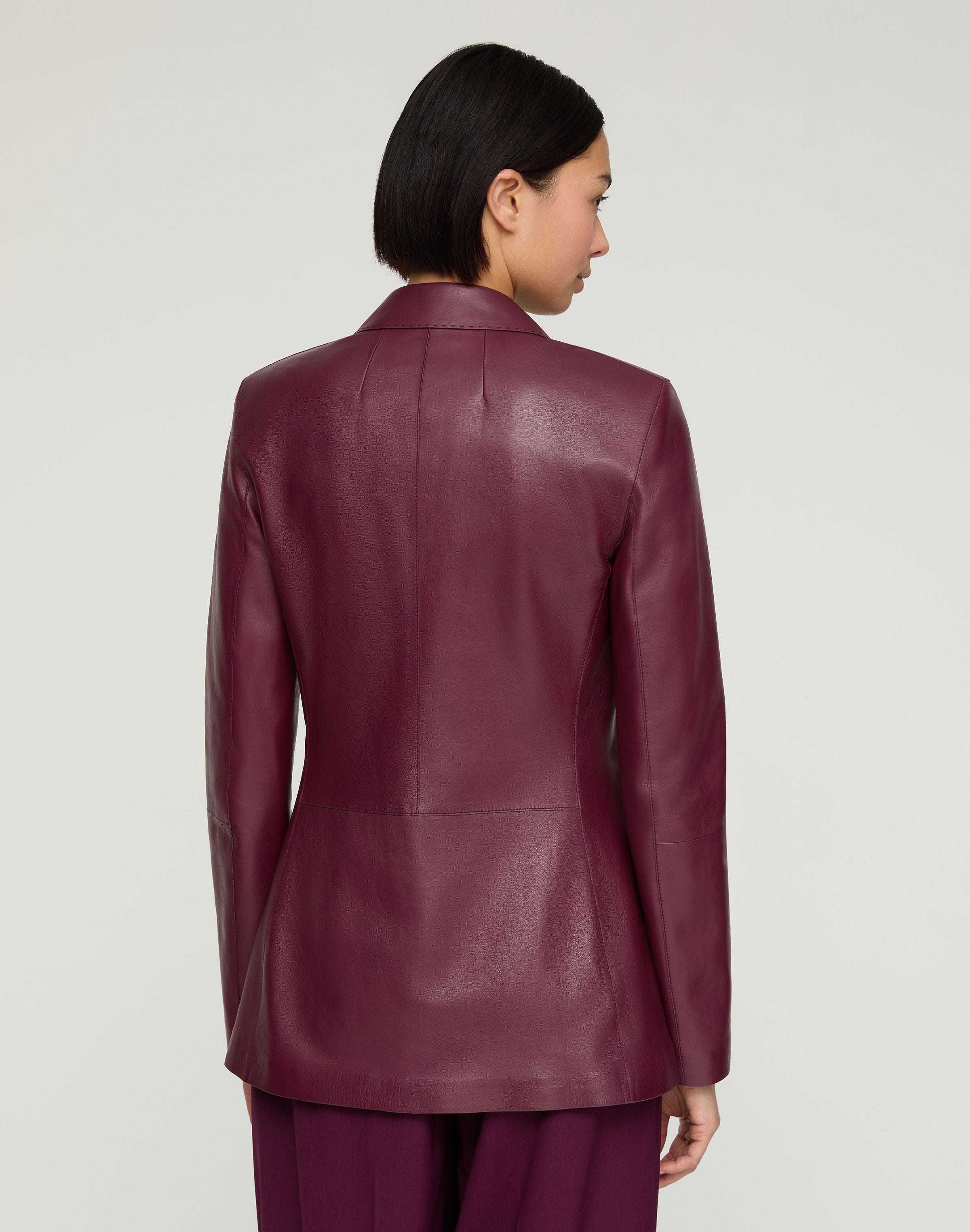Nappa Leather Three Pocket Blazer