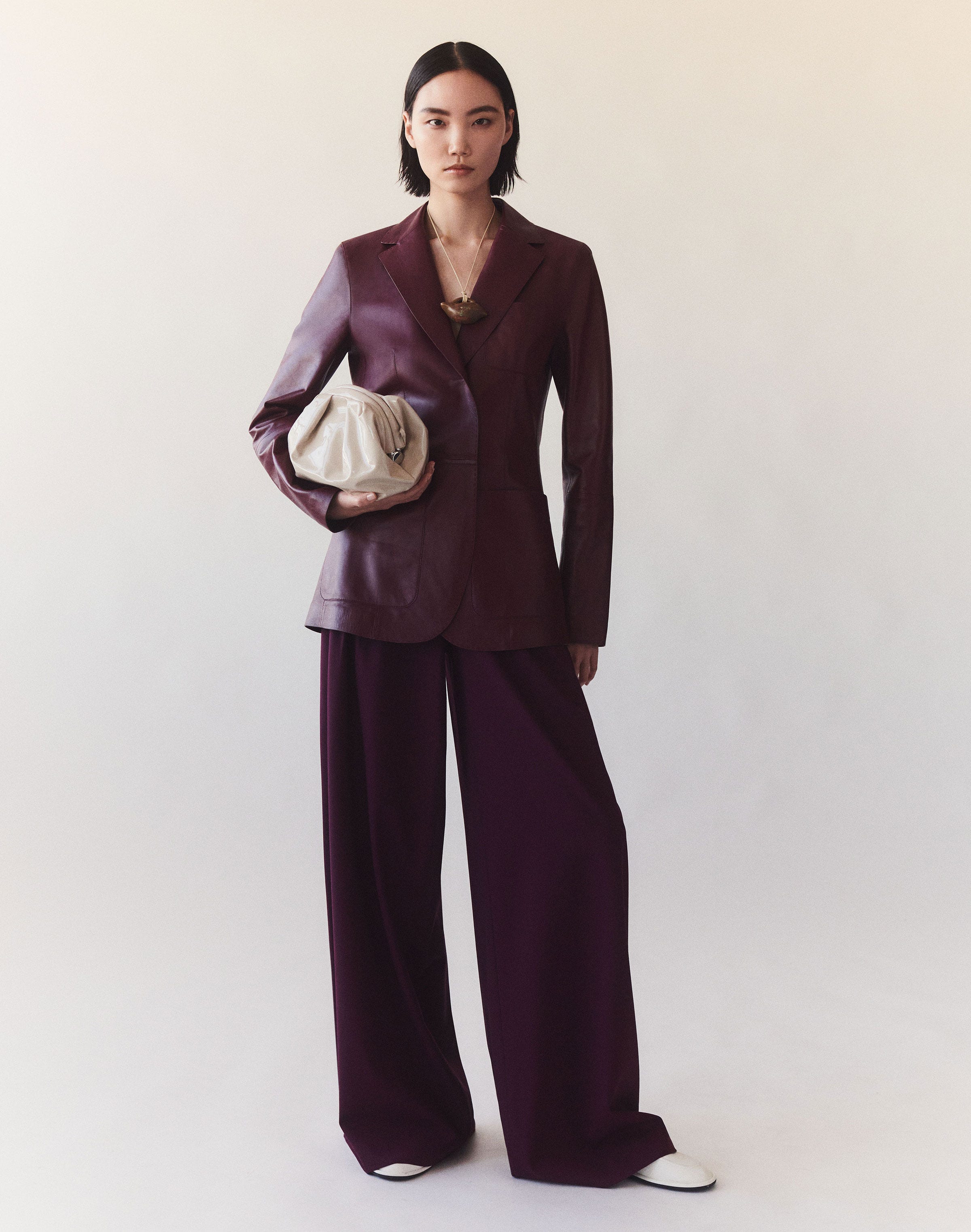 Nappa Leather Three Pocket Blazer