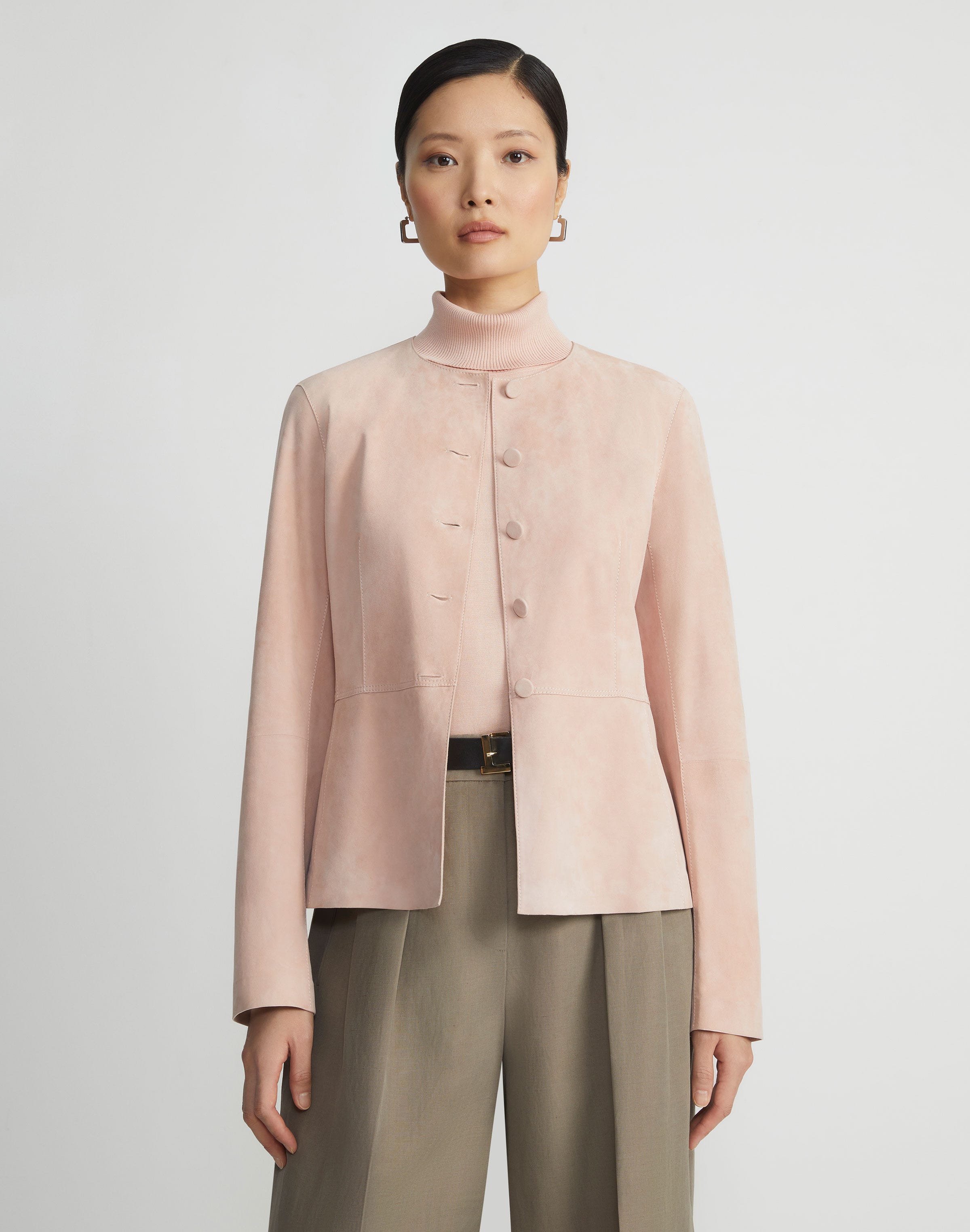 Paperfine Suede Collarless Jacket
