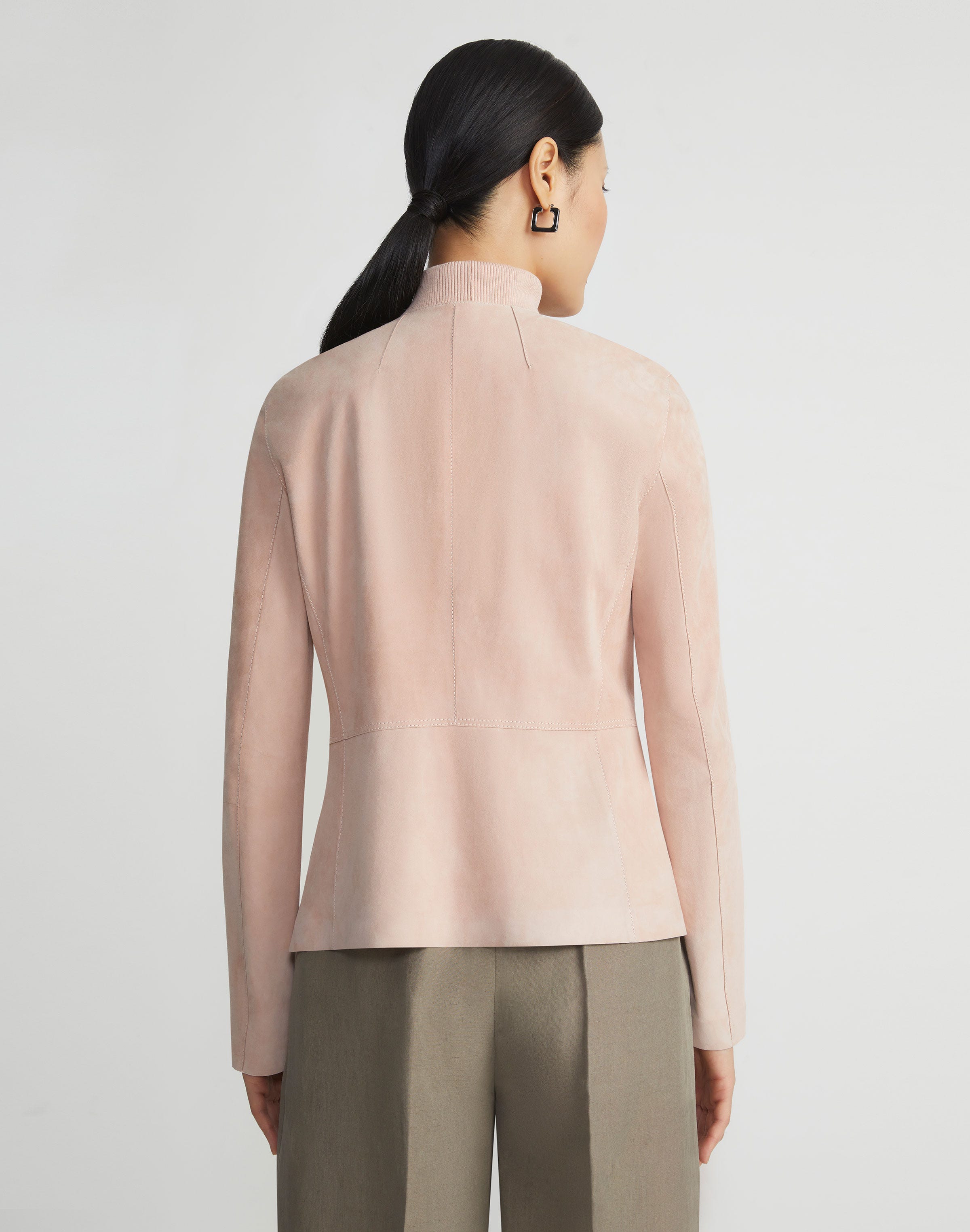 Paperfine Suede Collarless Jacket