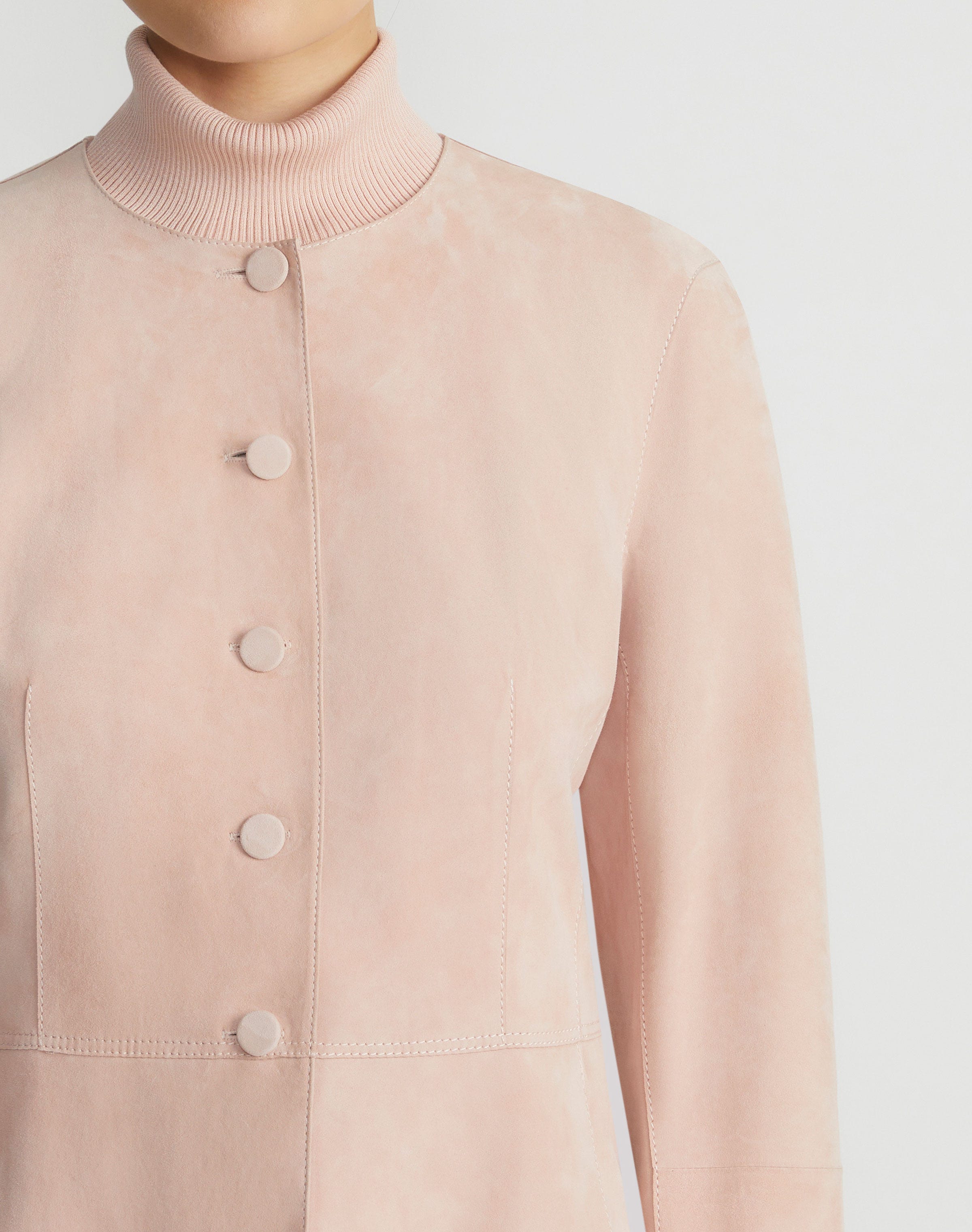 Paperfine Suede Collarless Jacket