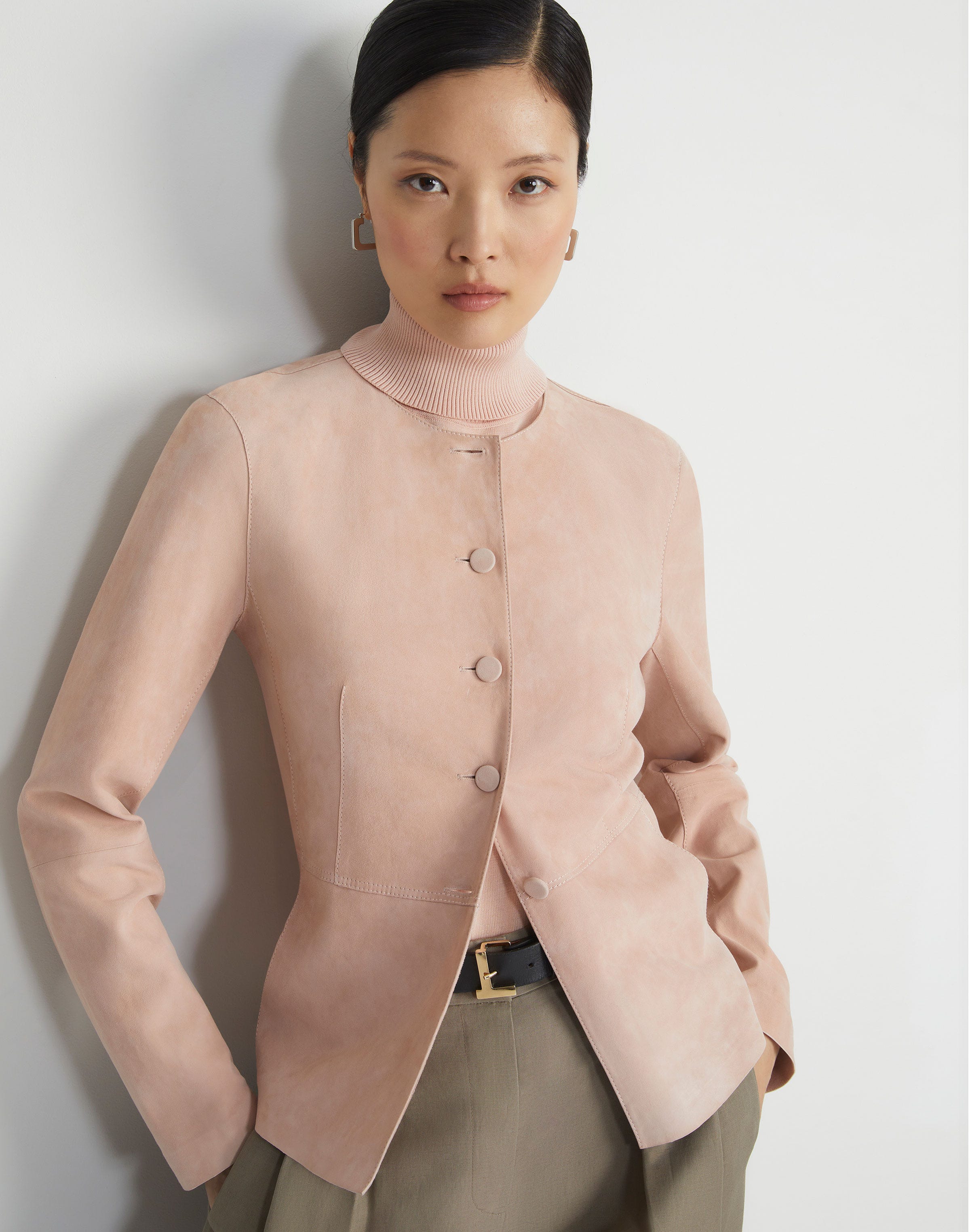Paperfine Suede Collarless Jacket
