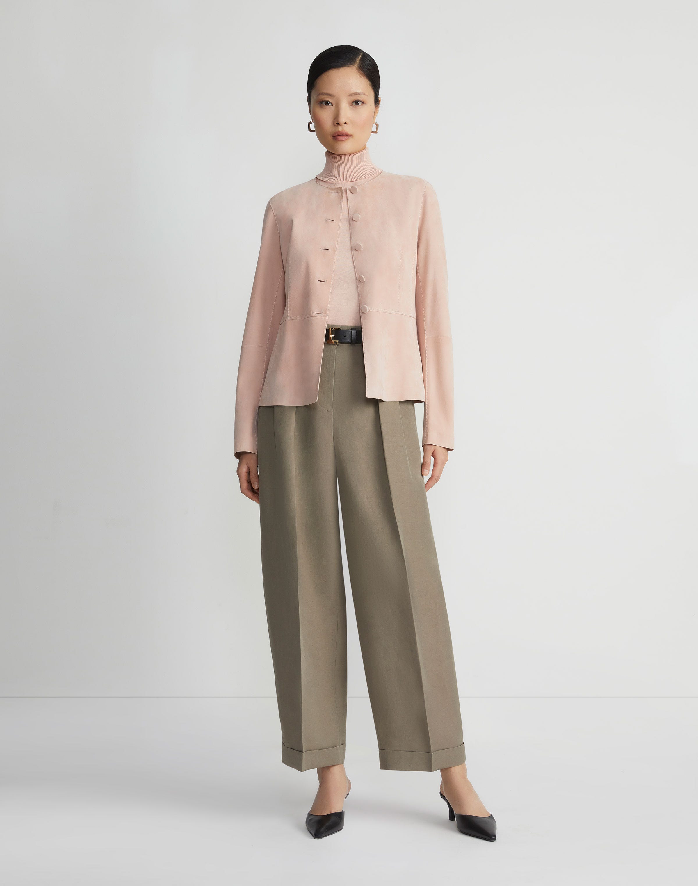 Paperfine Suede Collarless Jacket