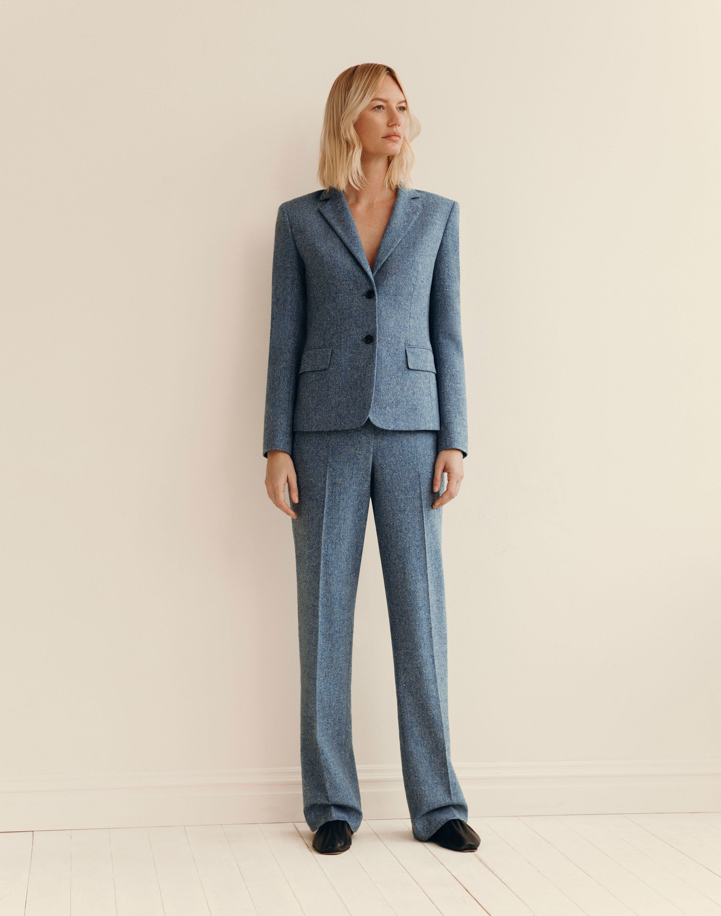 Donegal Tweed Button Fitted Blazer