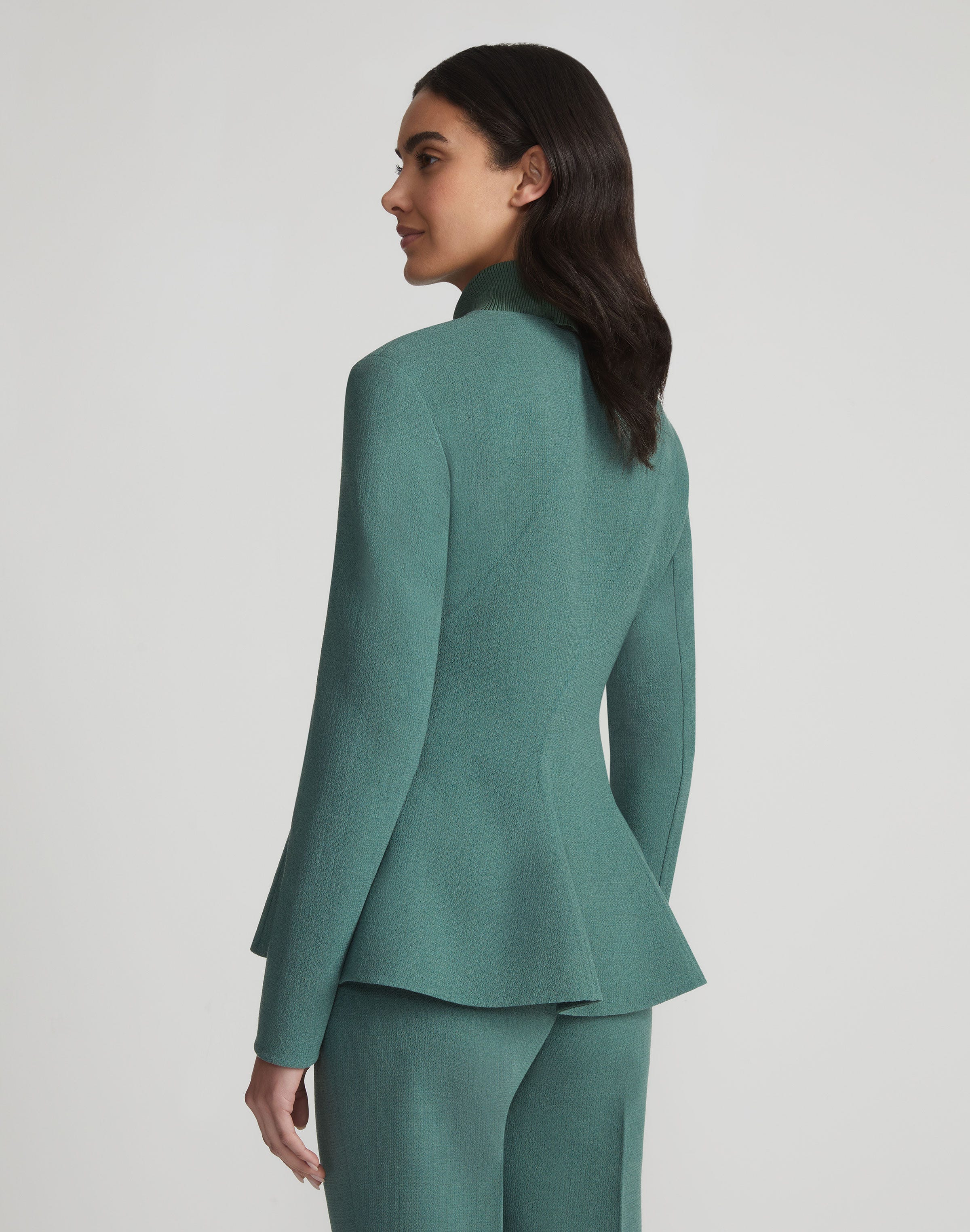Responsible Wool Nouveau Crepe Flounced Hem Jacket