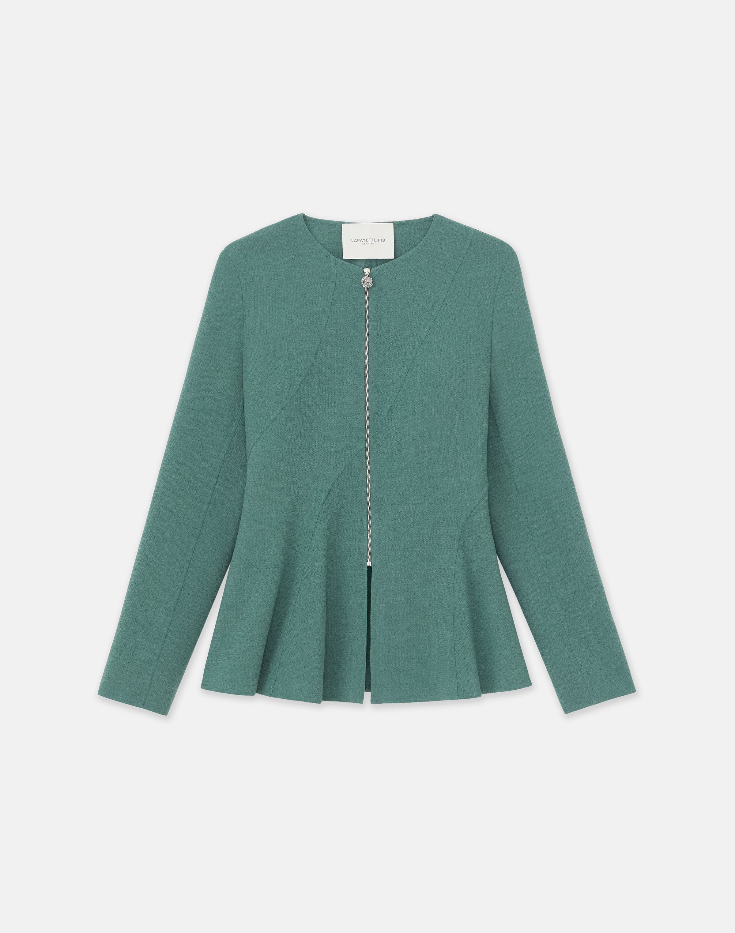 Responsible Wool Nouveau Crepe Flounced Hem Jacket