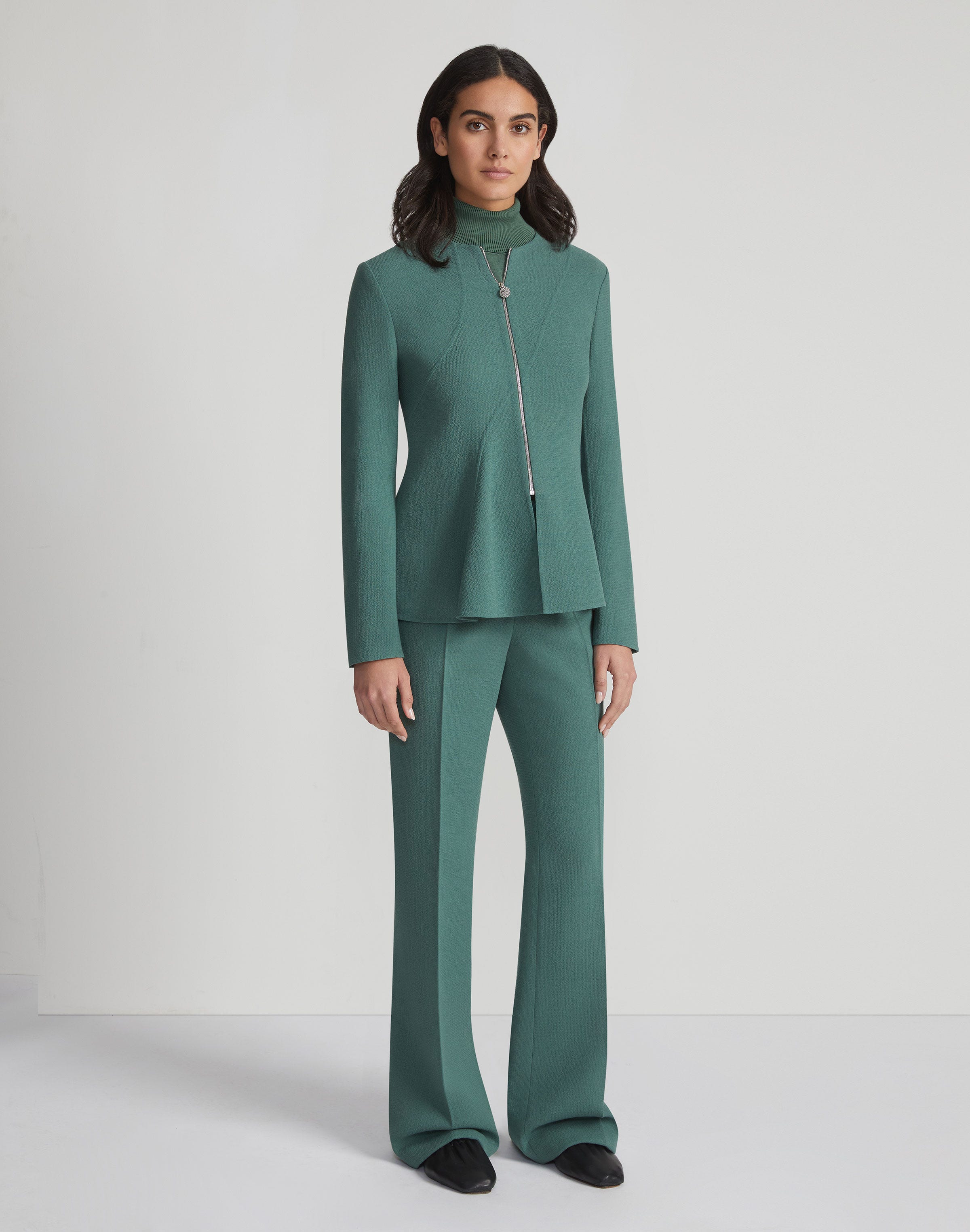Responsible Wool Nouveau Crepe Flounced Hem Jacket