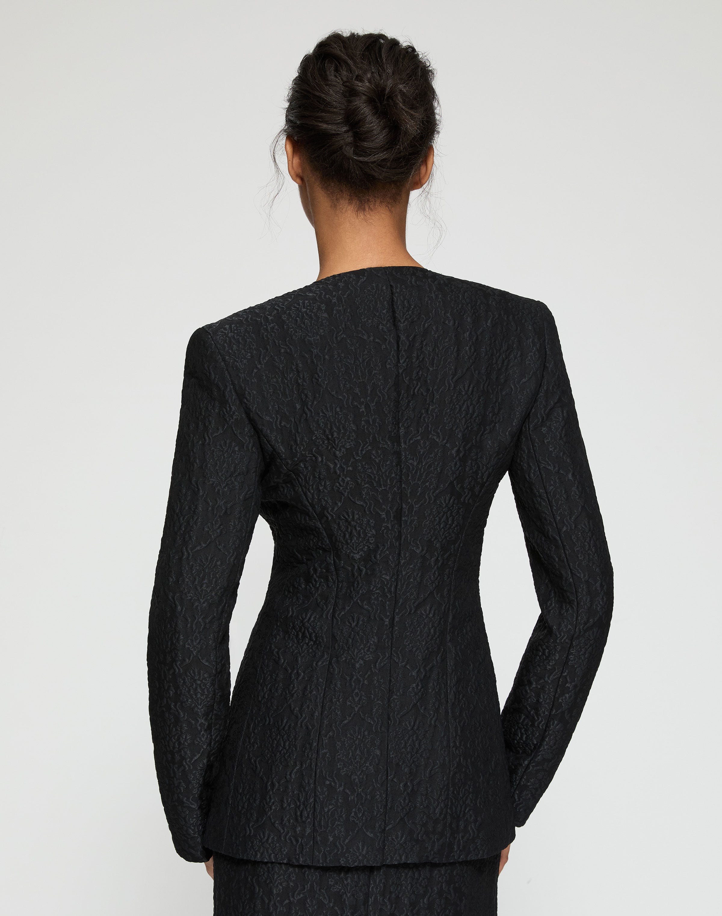 Baroque Botanical Cloqué Cutaway Tailored Jacket 