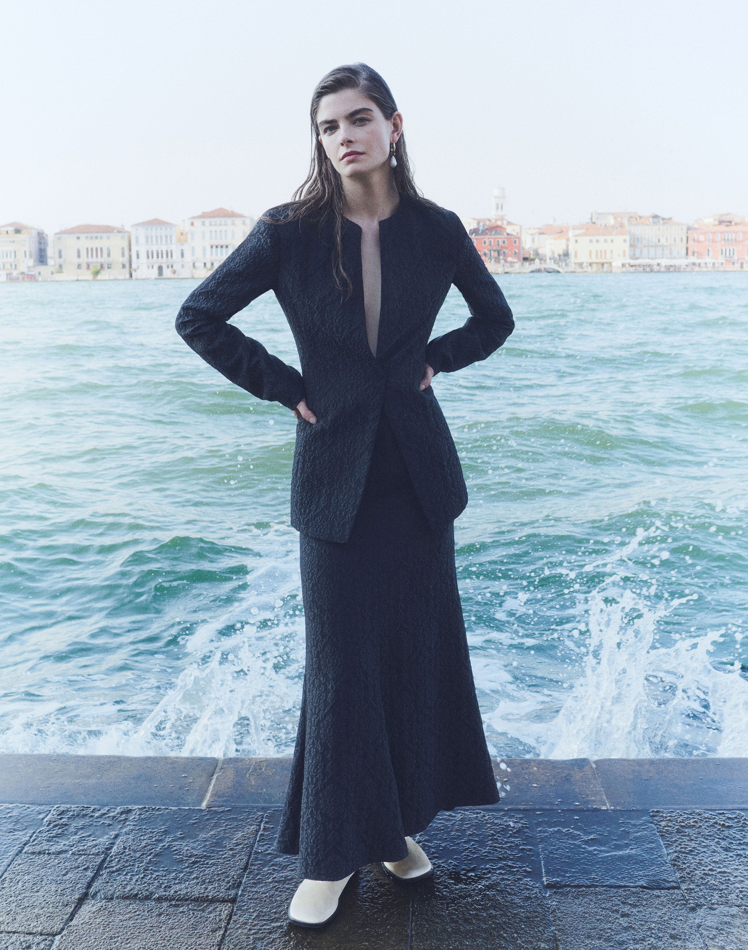 Baroque Botanical Cloqué Cutaway Tailored Jacket 