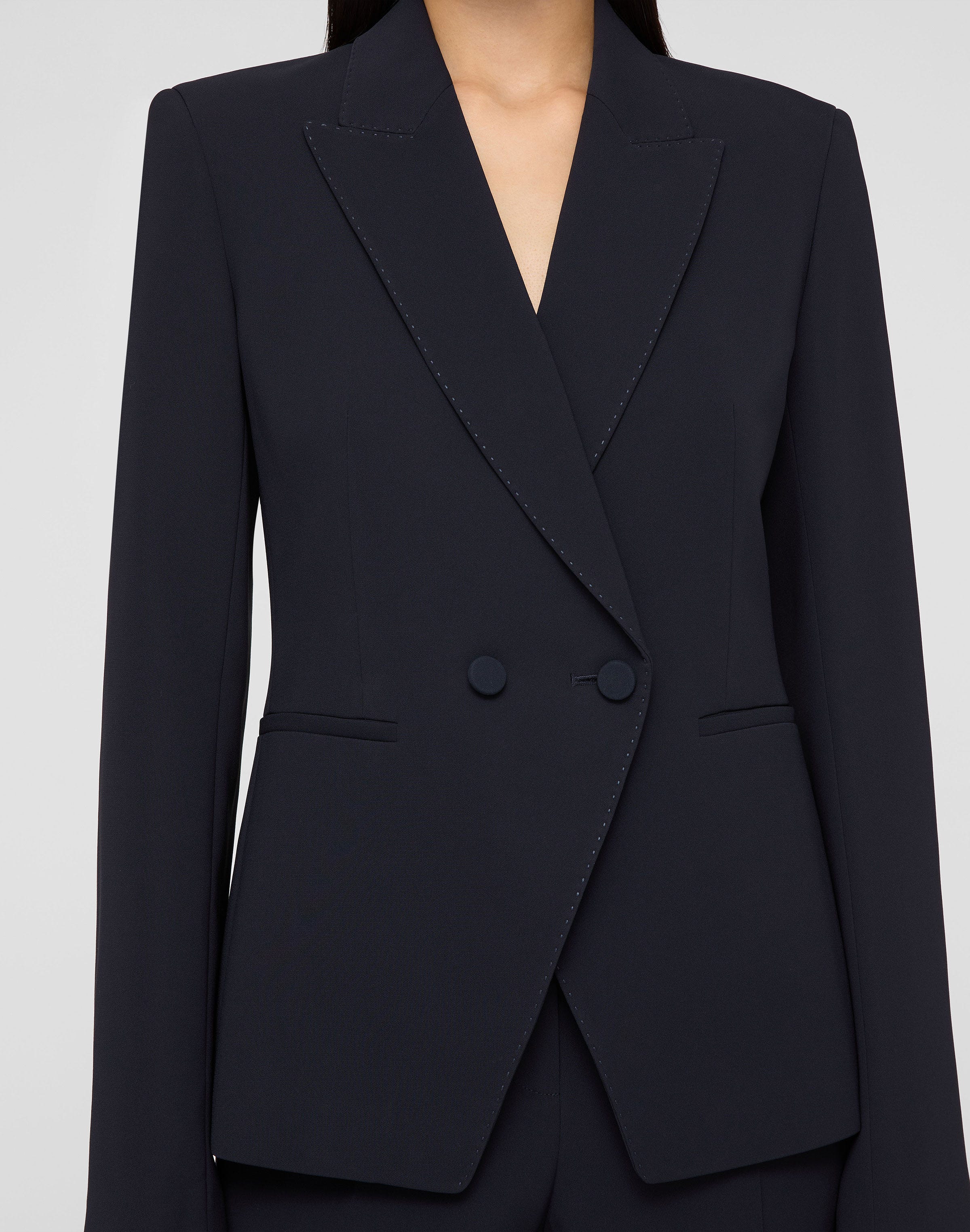 Responsible Finesse Crepe Double Breasted Blazer