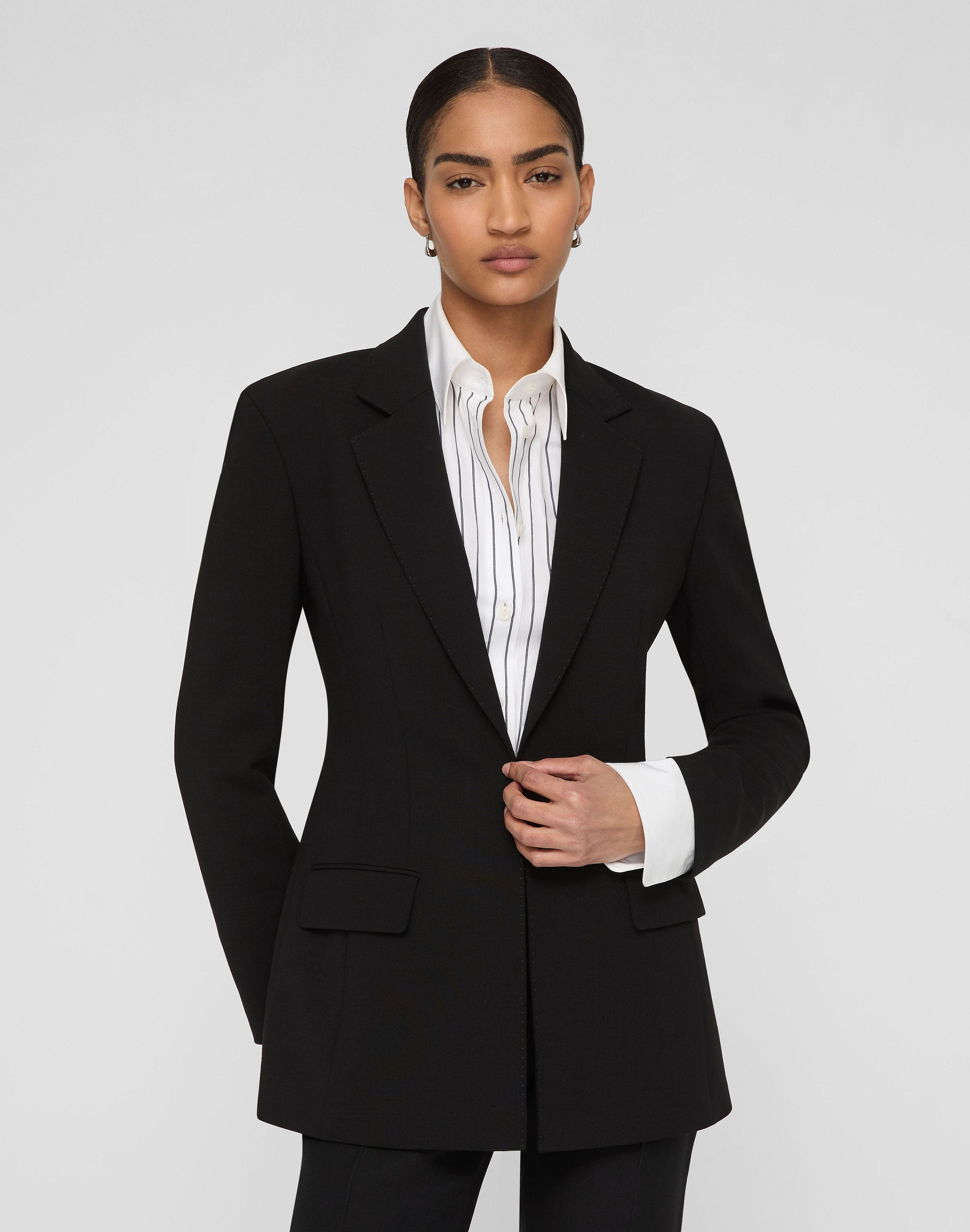Responsible Wool Double Face Fitted Blazer