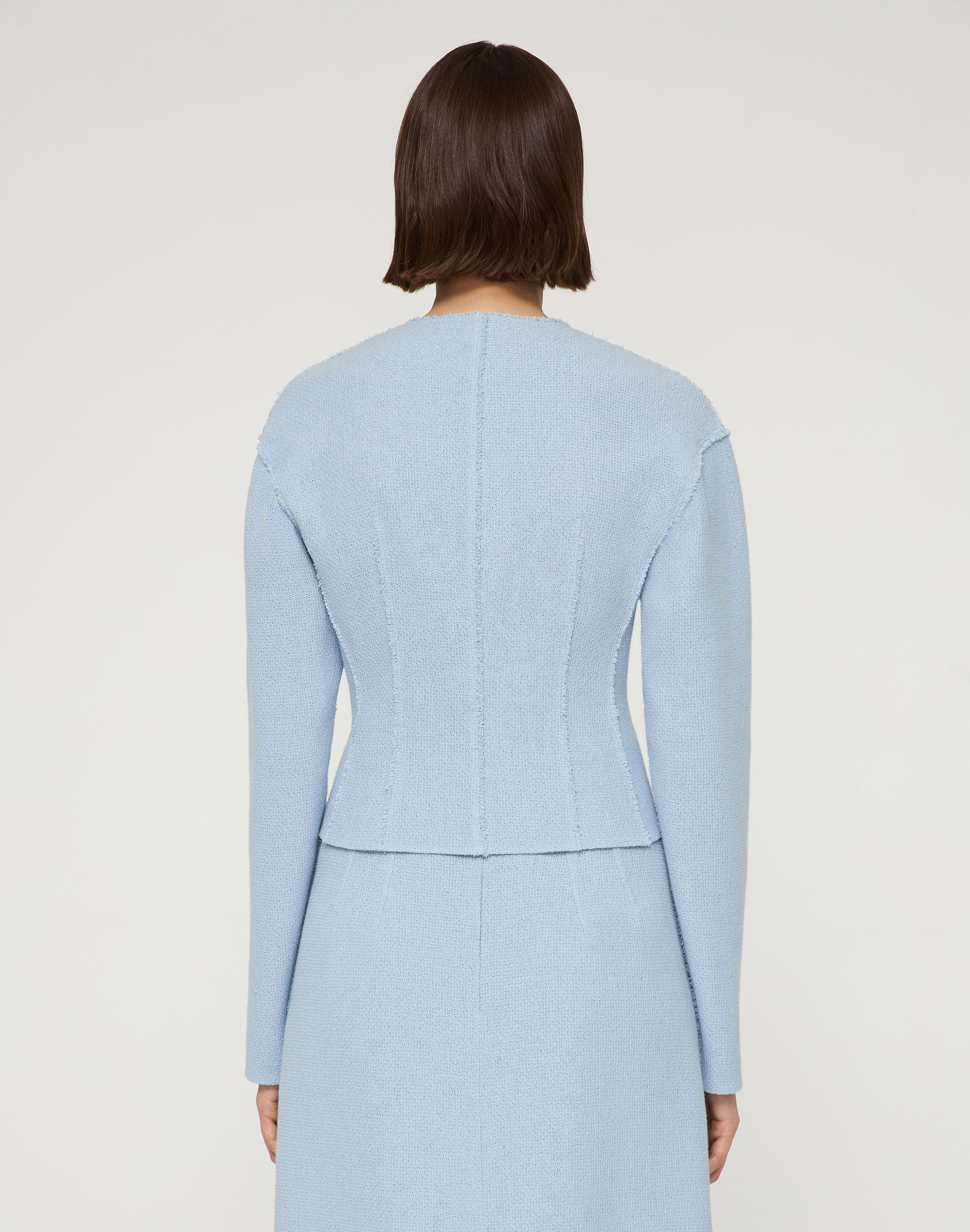 Organic Cotton Dobby Asymmetric Fitted Jacket